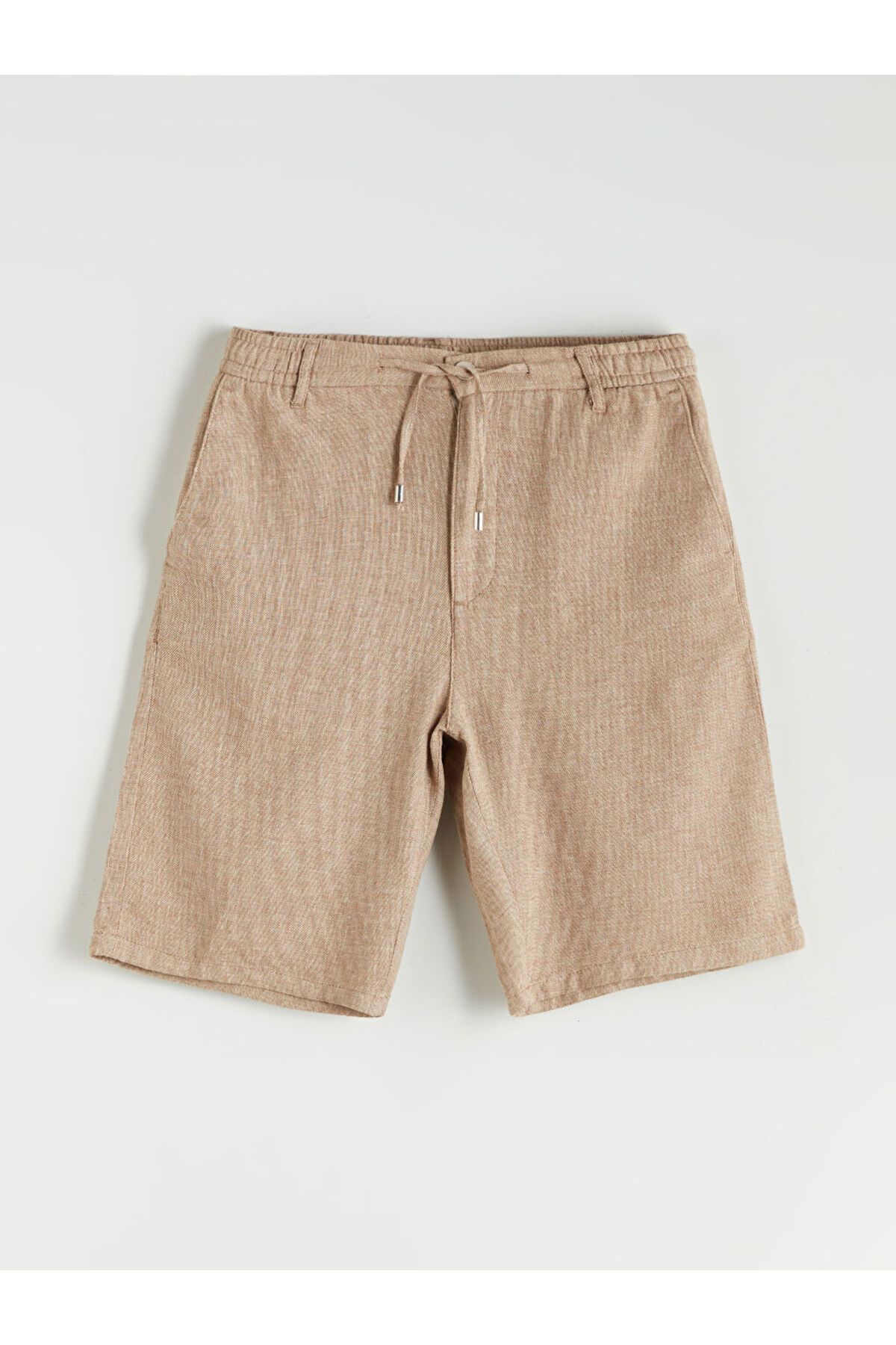 LC Waikiki-Ανδρικό σορτς καφέ Standard Fit Λινό Μικτό 5
