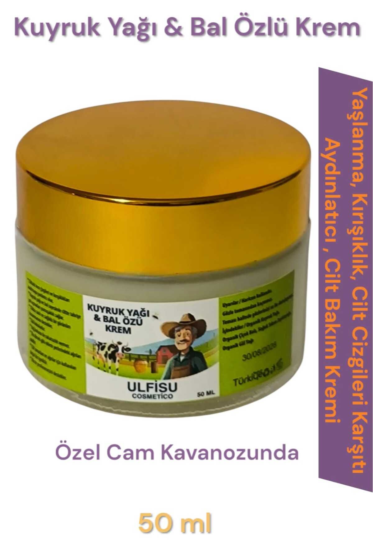ULFİSU COSMETİCO Kuyruk Yağı Bal Özlü Yüz Kremi Sıkılaştırıcı Yaşlanma Karşıtı Bakım Kremi 50 ml - Güzellik Kremi