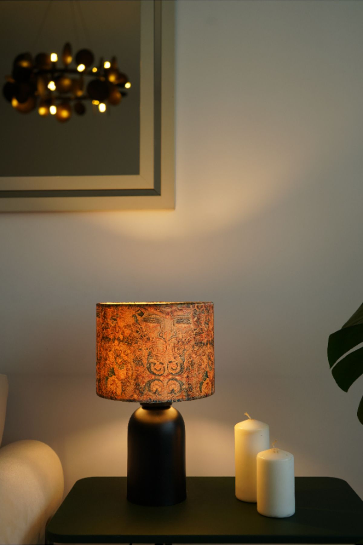 retro home design Özel Siyah Ayaklı Retro Kadife Kumaş Şapka Şık Yatak Odası Salon Abajur Özel