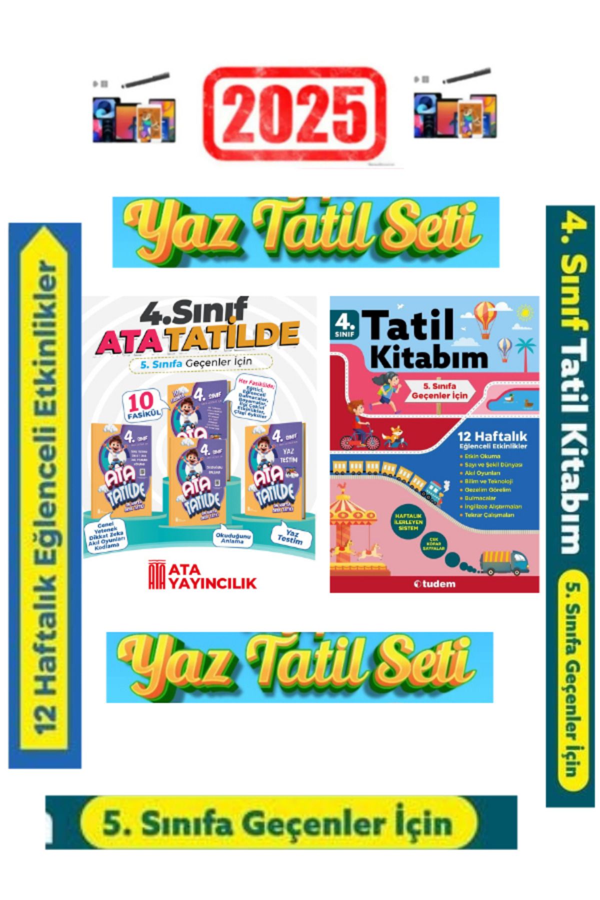 Fenomen Yayıncılık Ata Tatilde 4.Sınıf Yaz Tatil+Tudem 4.Sınıf Gün Gün Yaz Tatil Seti+Android Kalem