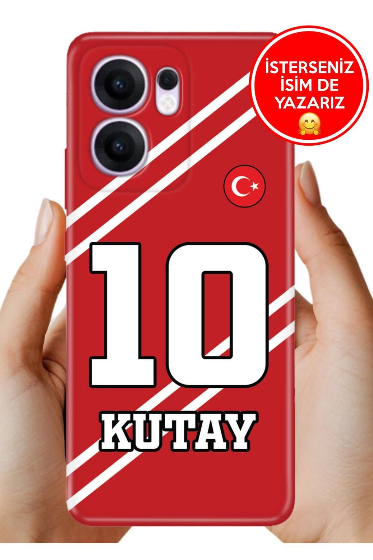 OPPO Reno 13F 5g Kılıf Oppo Reno 13F Kişiye Özel İsim Yazılı Forma Tasarım Silikon Çapraz Çizgili
