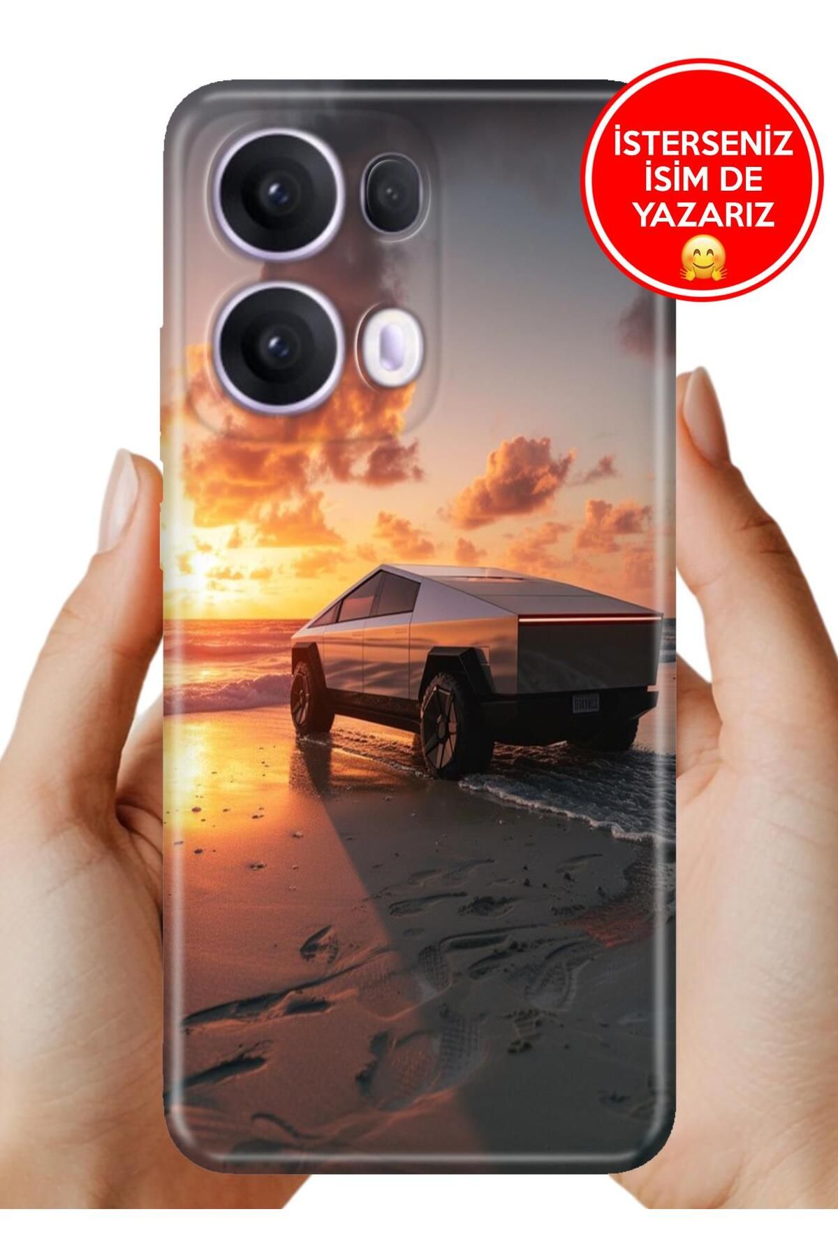 OPPO Reno 13 Pro Kılıf Oppo Reno 13 Pro Ergonomik Resimli Desenli Silikon Cybertruck