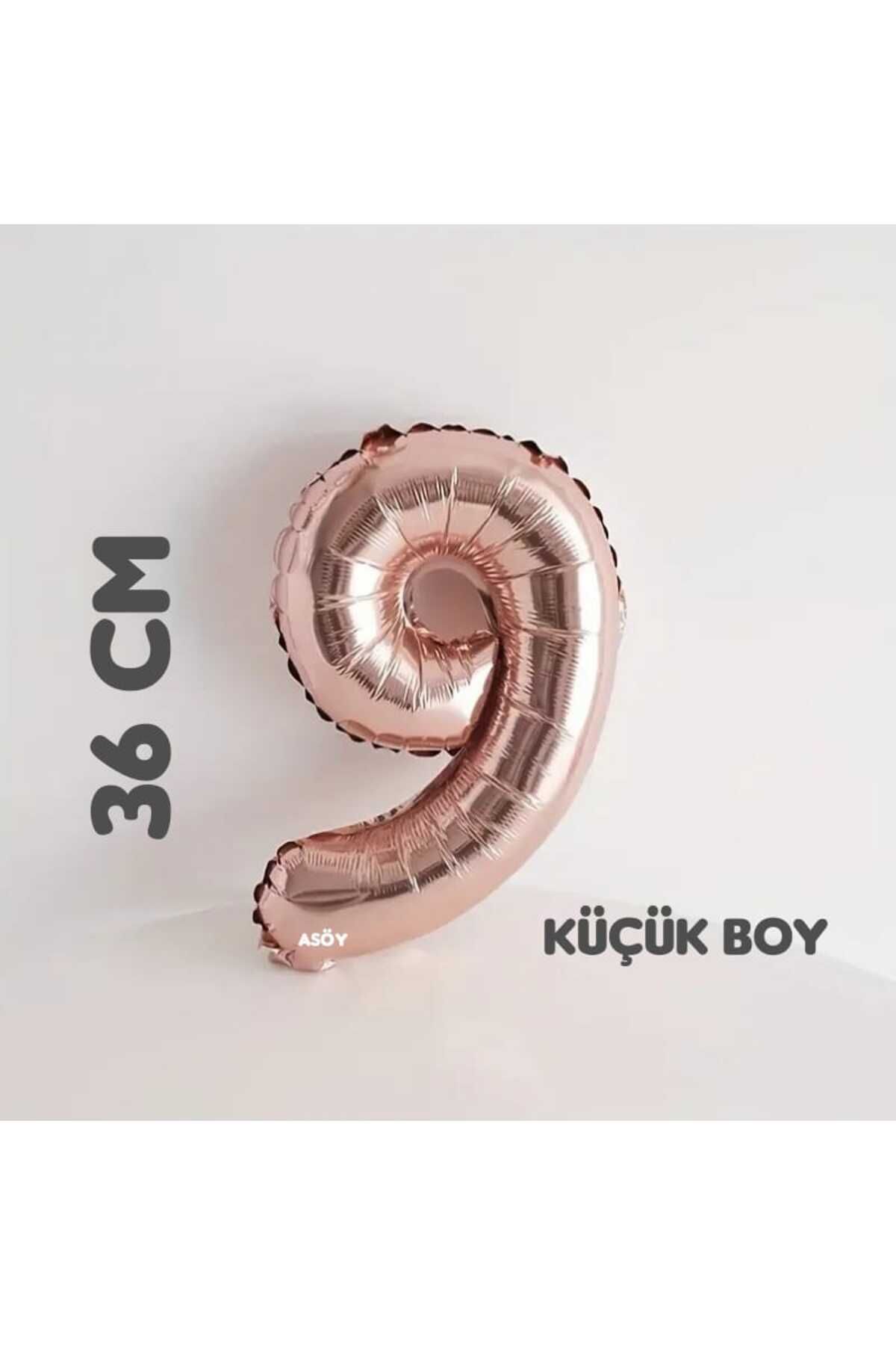 asöy 9 Folyo Balon 9 Rakam Balon 36 Cm Küçük Boy Rosegold Renk 9 Yaş Balonu Doğum Günü Parti Malzemeleri
