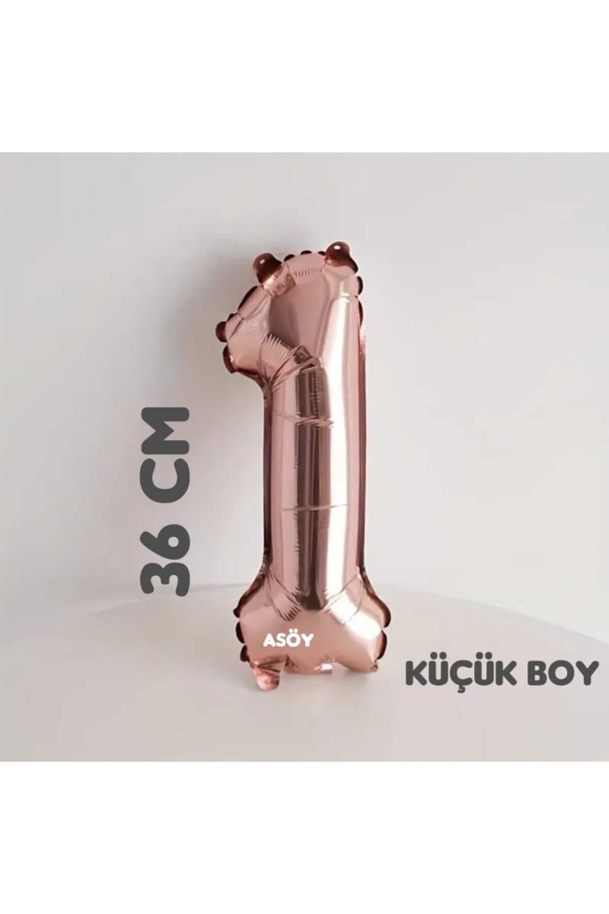 asöy 1 Folyo Balon 1 Rakam Balon 36 Cm Küçük Boy Rosegold Renk 1 Yaş Balonu Doğum Günü Parti Malzemeleri