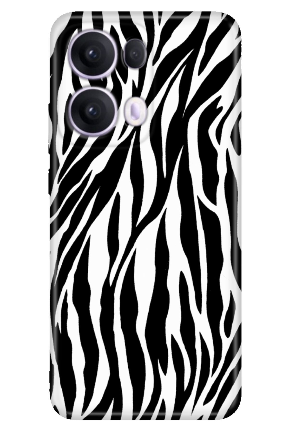OPPO Reno 13 Pro Kılıf Oppo Renkli Silikon Baskılı TPU ZebraDeseni