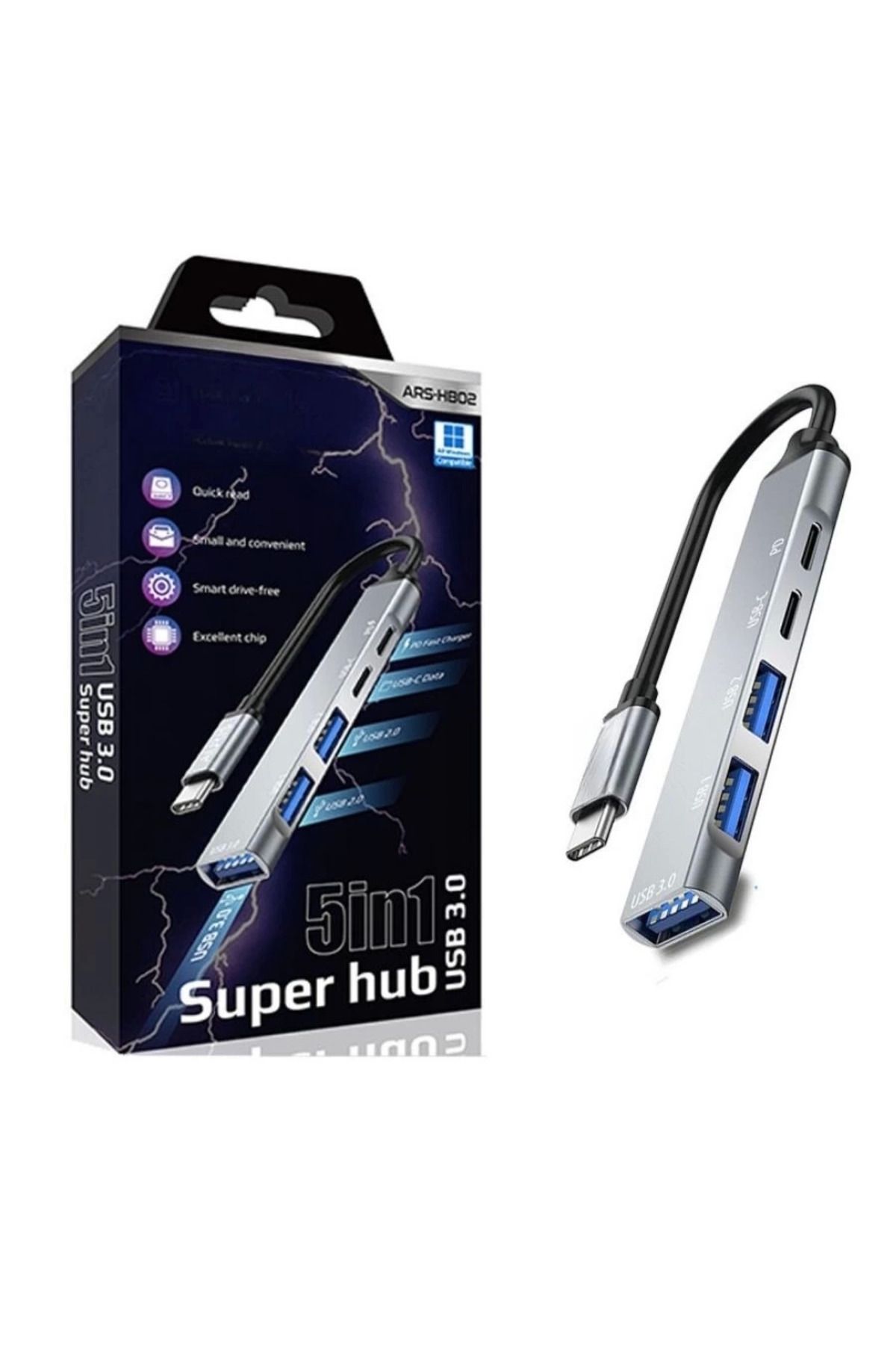 MT29 GİYİM 5in1 Metal Usb Hub – Yüksek Hızlı Çoklayıcı, 5 Bağlantı Noktalı, Dayanıklı Ve Taşınabilir Tasarım