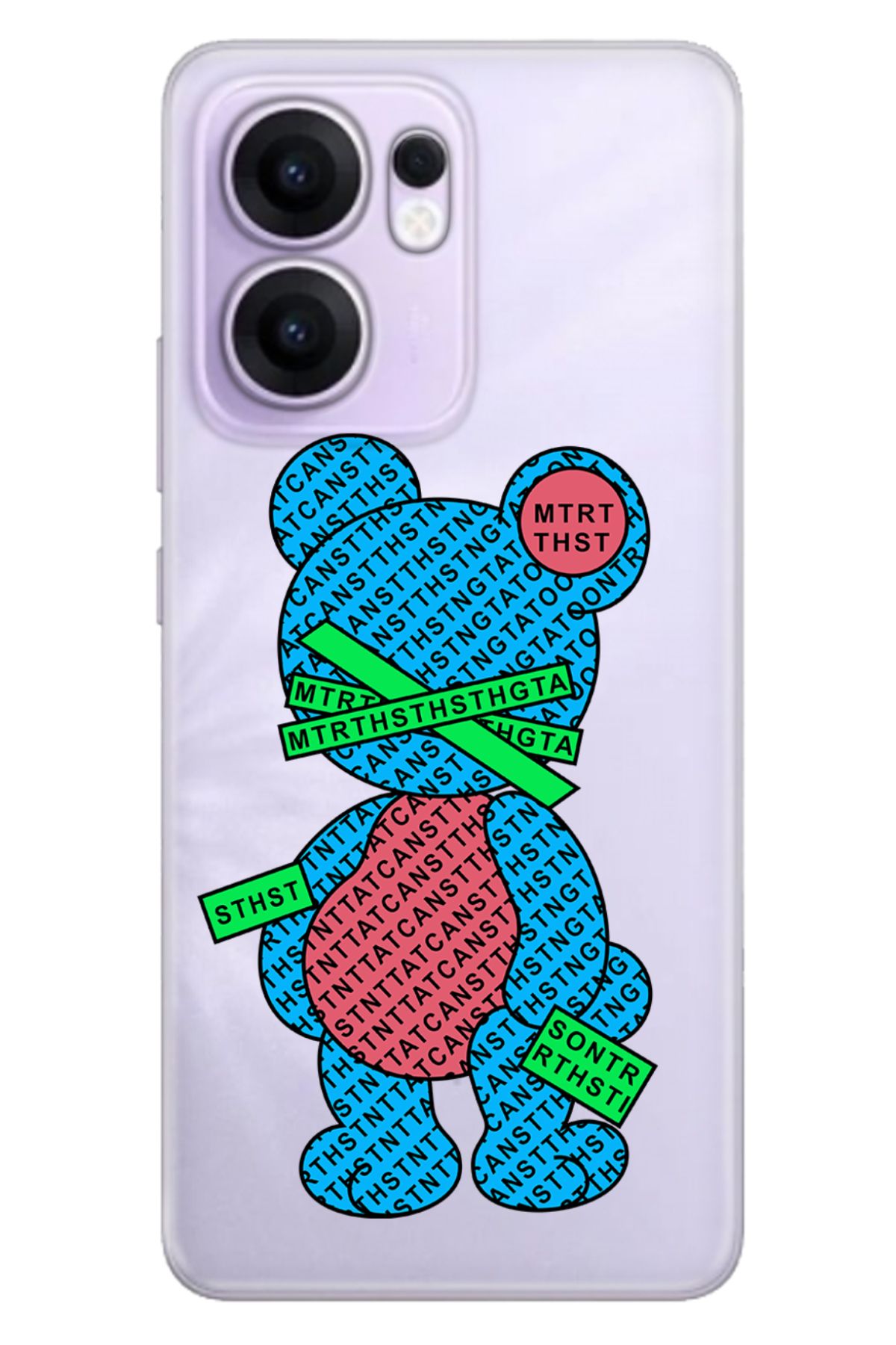 OPPO Reno 13F 5G Kılıf Retro Art Desenli Esnek Silikon Kayıp Ayıcık