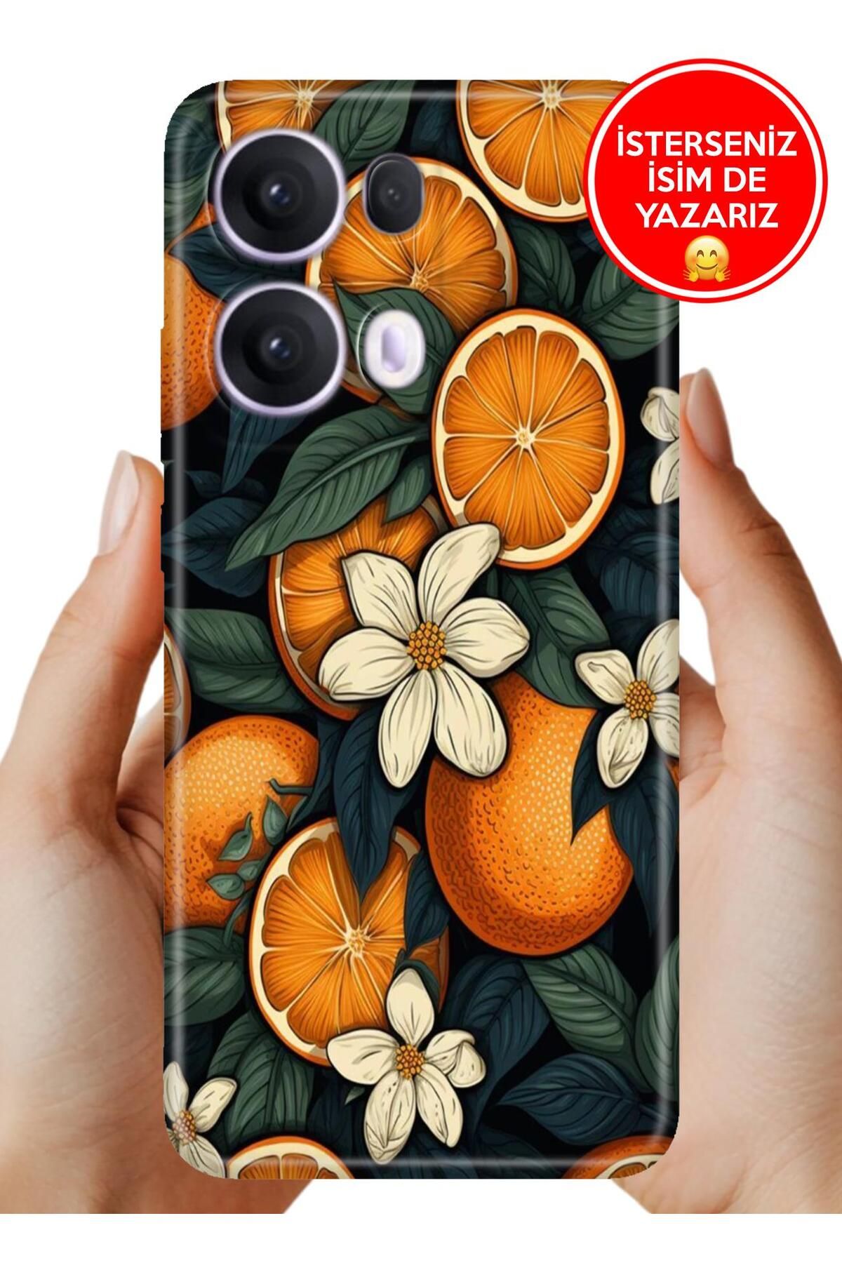 OPPO Reno 13 Pro Kılıf Oppo Reno 13 Pro A Kalite Baskılı Art Silikon Orangeee