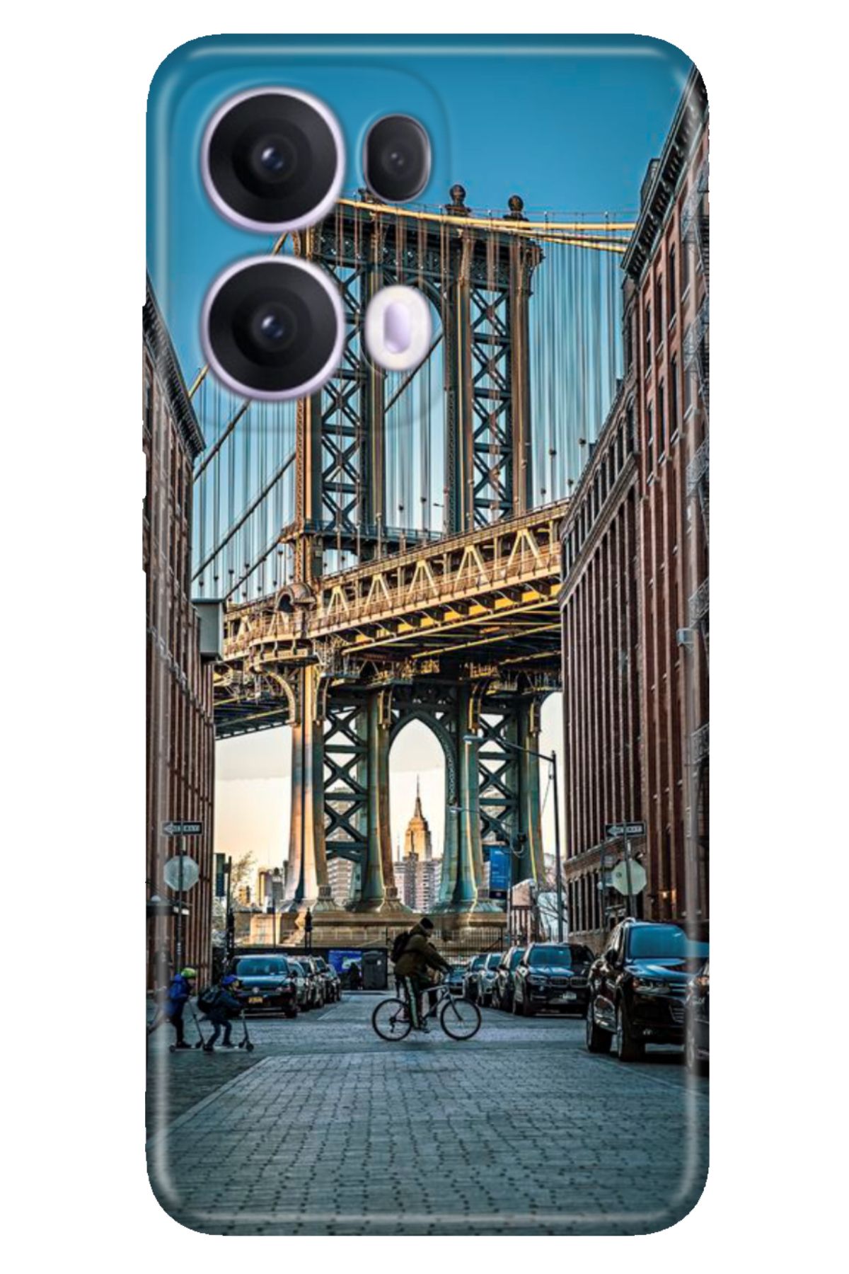 OPPO Reno 13 Pro Kılıf Oppo Renkli Silikon Baskılı TPU Brooklyn Köprüsü