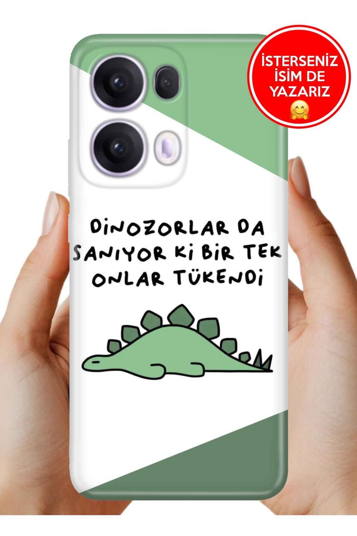 OPPO Reno 13 Pro Kılıf Oppo Reno 13 Pro Ergonomik Resimli Desenli Silikon Dinazorlar
