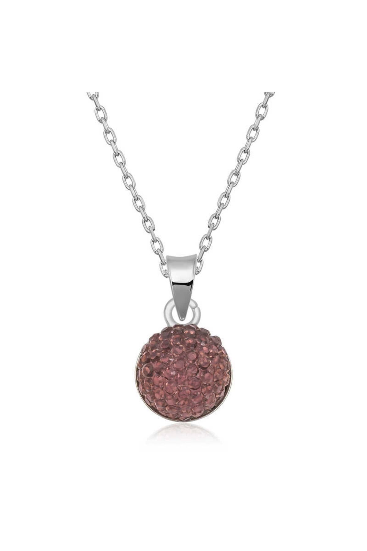 MT29 GİYİM 925 Ayar Gümüş Kristal Taşlı Kadın Gümüş Kolye (T6944) (336336)