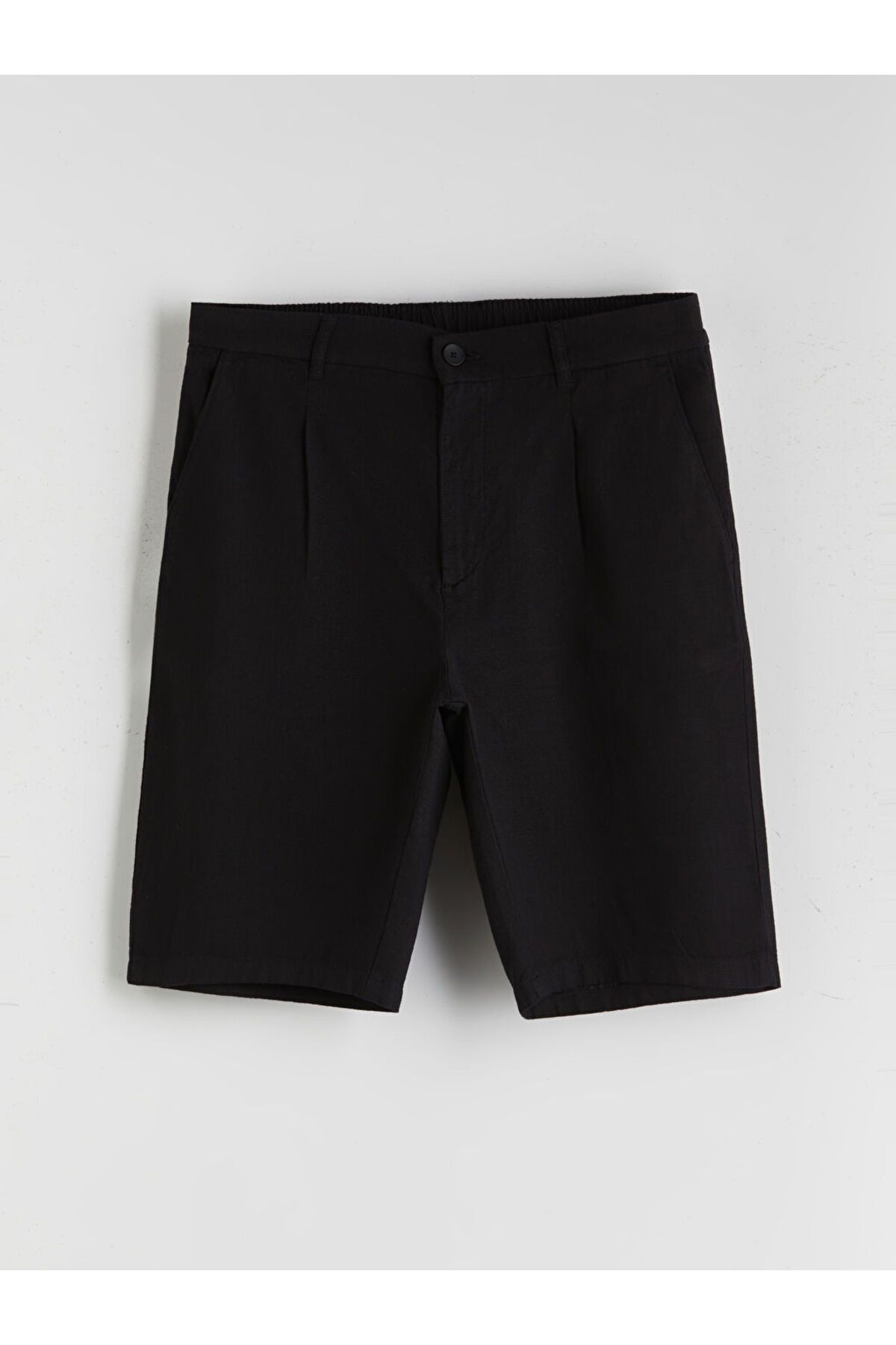 LC Waikiki-Μαύρο ανδρικό σορτς Standard Fit 5
