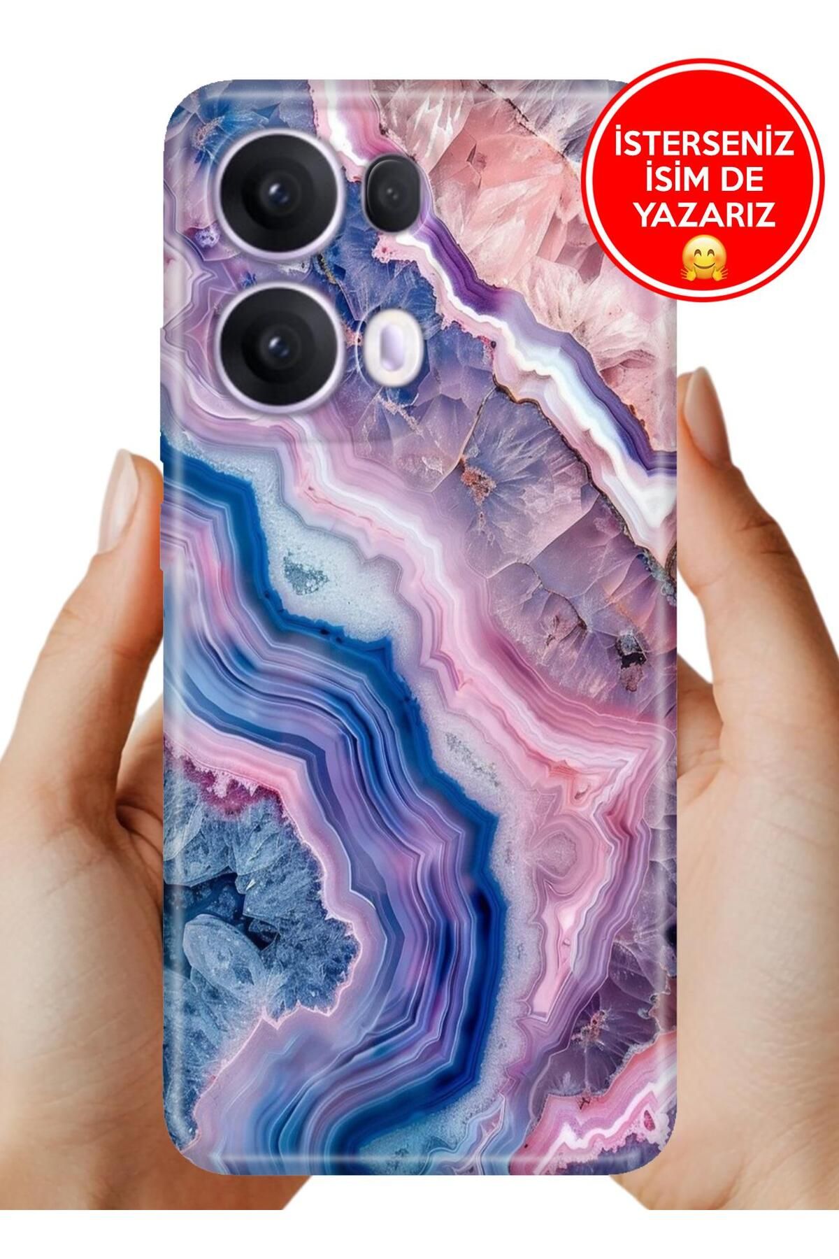 OPPO Reno 13 Pro Kılıf Oppo Reno 13 Pro Lüks Desenli Silikon Cover Case Flues Ametist