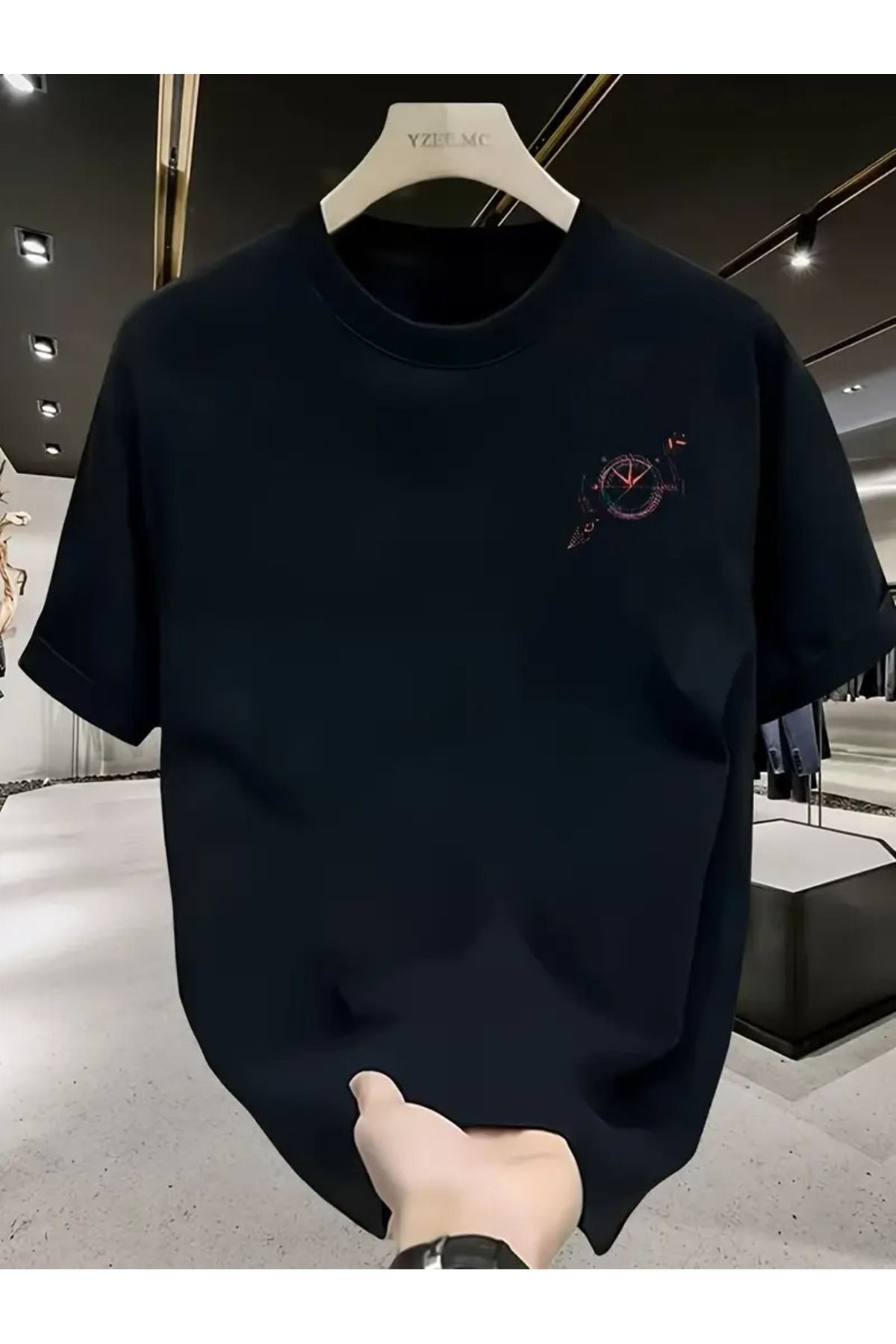 LAND MODA Erkekler için %100 Pamuklu Grafik T-Shirt - Rahat Mürettebat Yaka, Kısa Kollu,