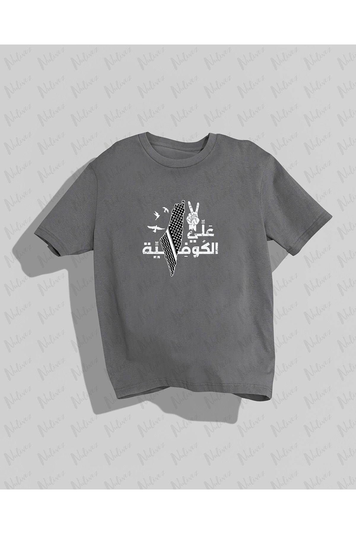 Nulivez Filistin Tasarımı Baskılı Yüksek Kalite Kompakt Unisex Oversize T-Shirt