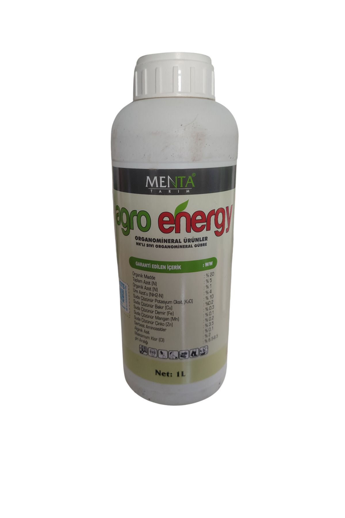 menta Tüm Meyve Sebze Bitkiler İçin Yaprak Gübresi Agro Energy 1LT/Zengin İçerik