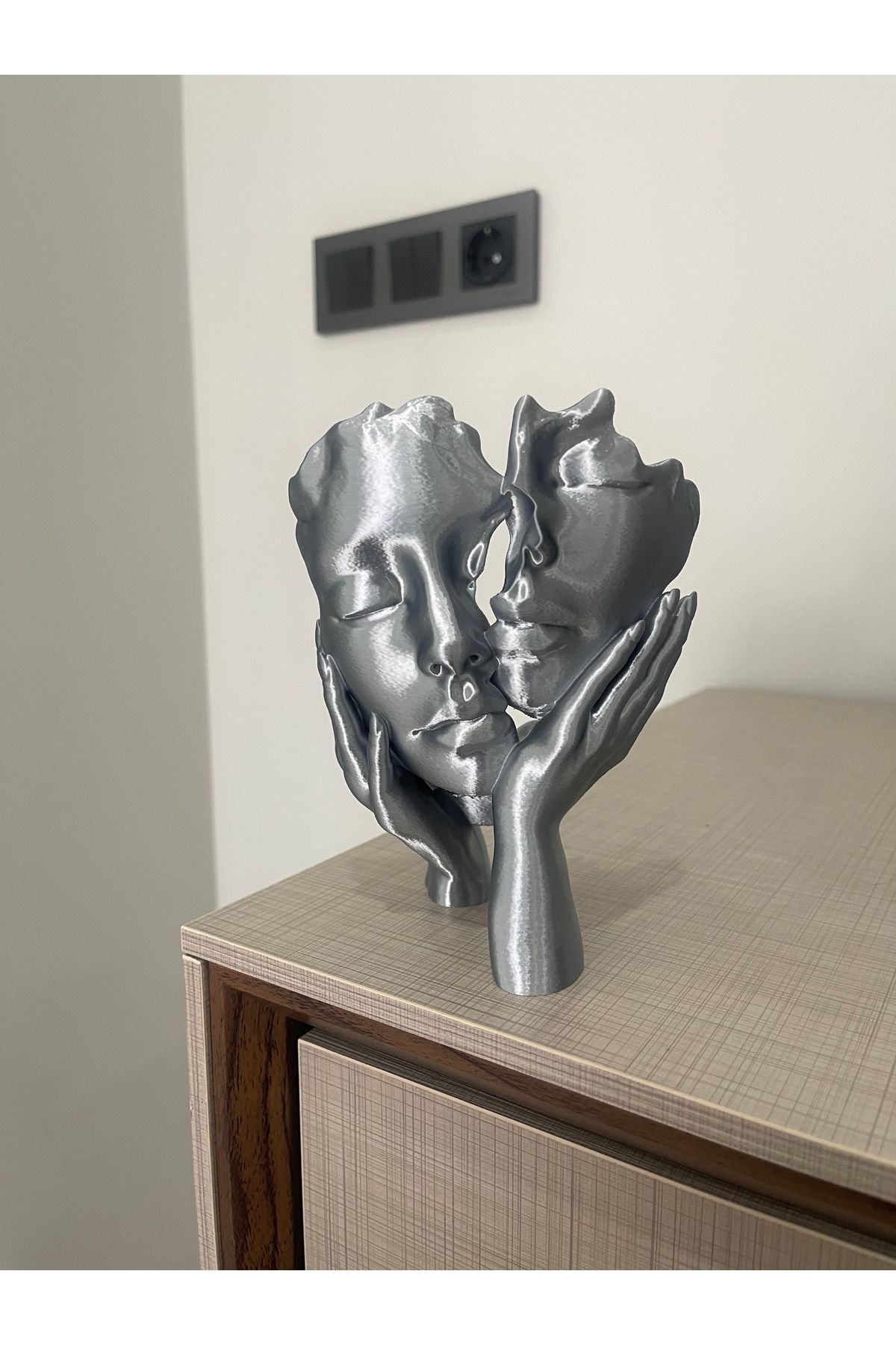NexForm3D 3D Tasarım Aşık Yüzler Heykeli – Dekoratif Modern Figür - Yüz Tasarımlı Masa Üstü Dekor