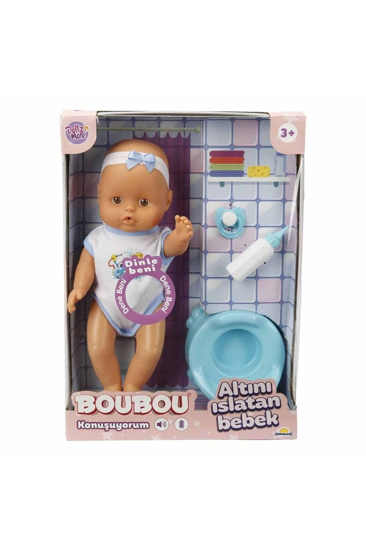 Aymir Ticaret 2030121 Sunman, Boubou Altını Islatan ve Konuşan Bebek Seti 30 cm