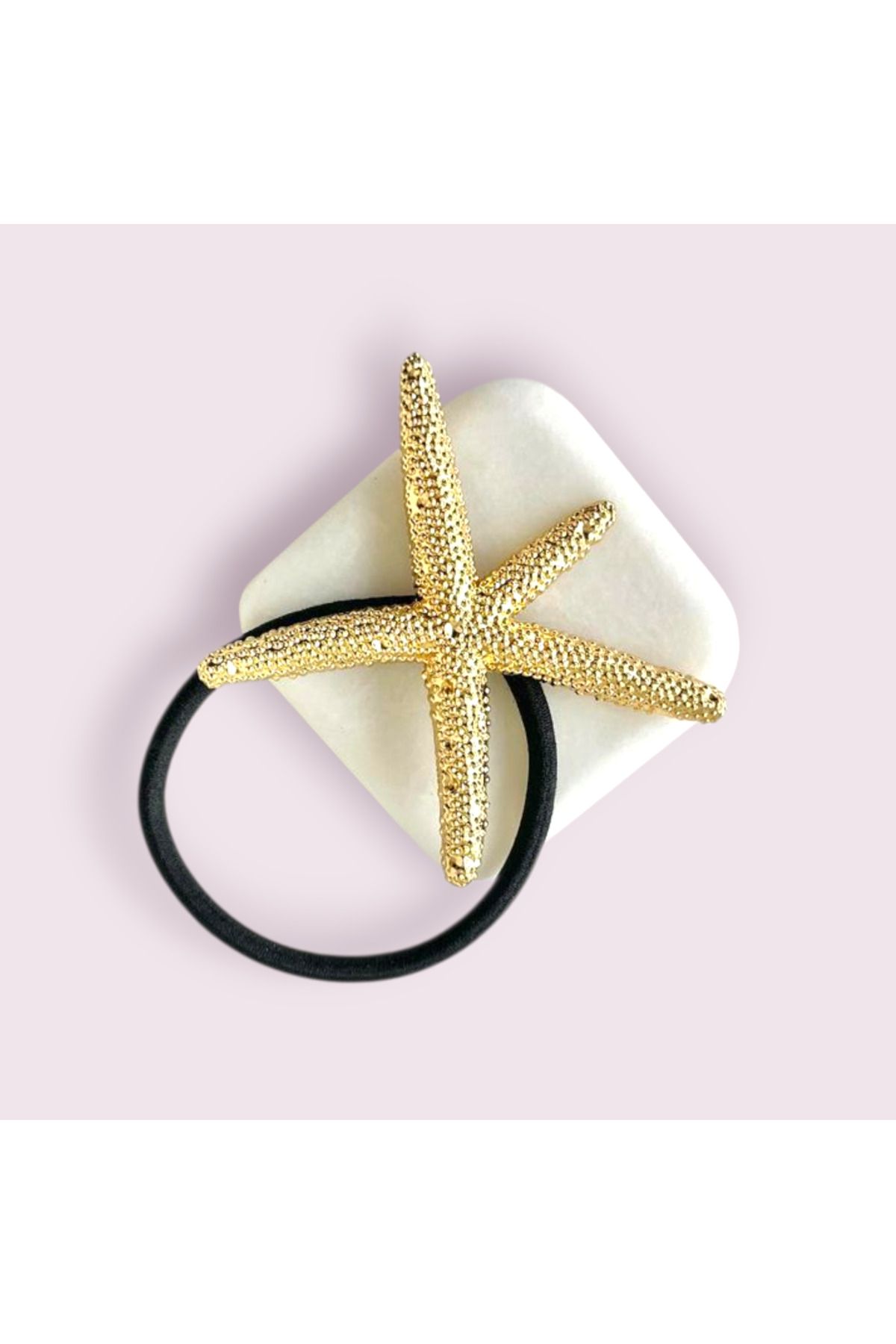 REBORN DESIGN Mavi Deniz Yıldızı Model Böğürtlen Görünümlü Gold Renk 7cm Metal Pinterest Lastik Toka