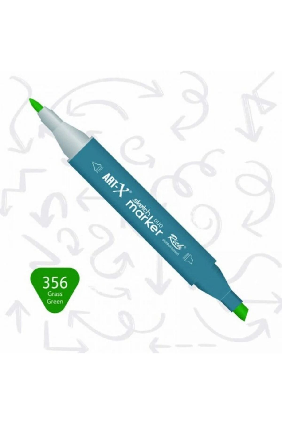 Art Tone ART-X Çift Uçlu Sketch Alkol Bazlı Marker Kalem 356 Grass Green