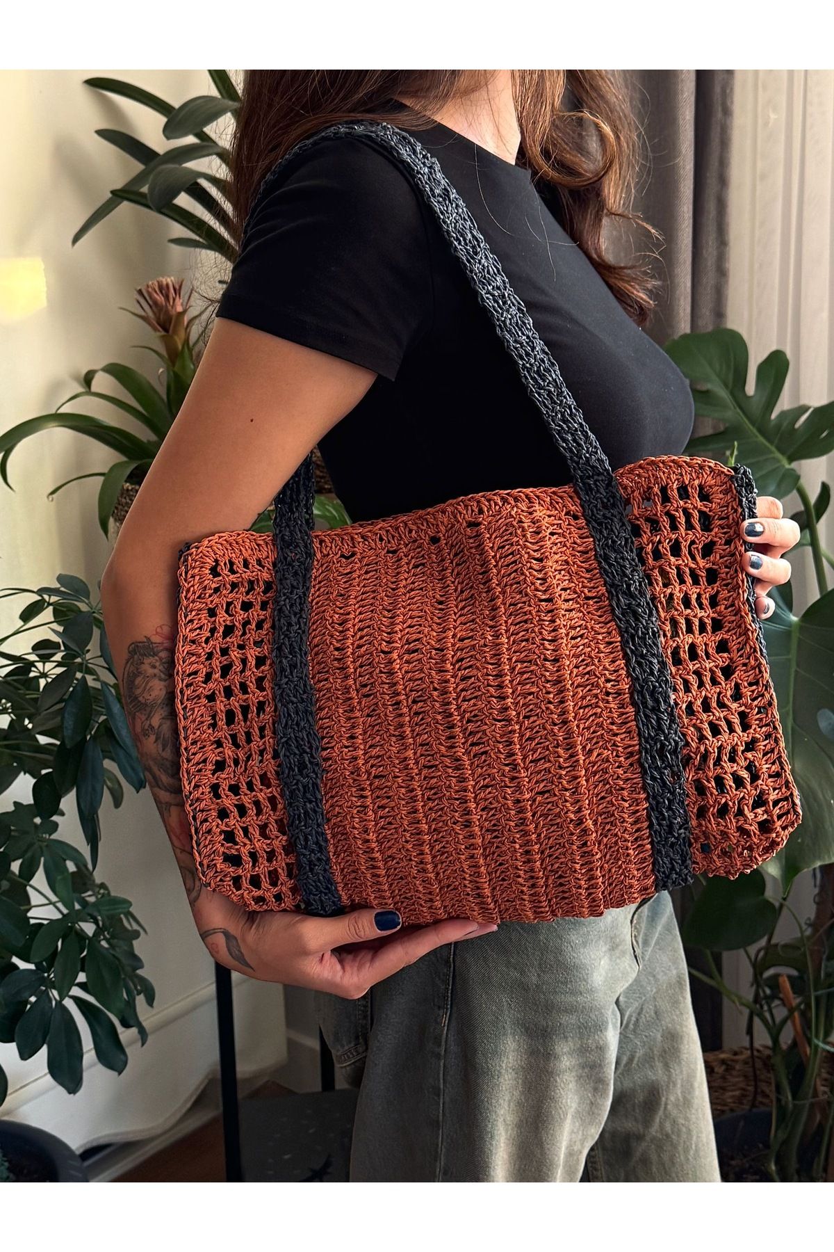 SassyBags Kadın kapıt ip yazlık çanta