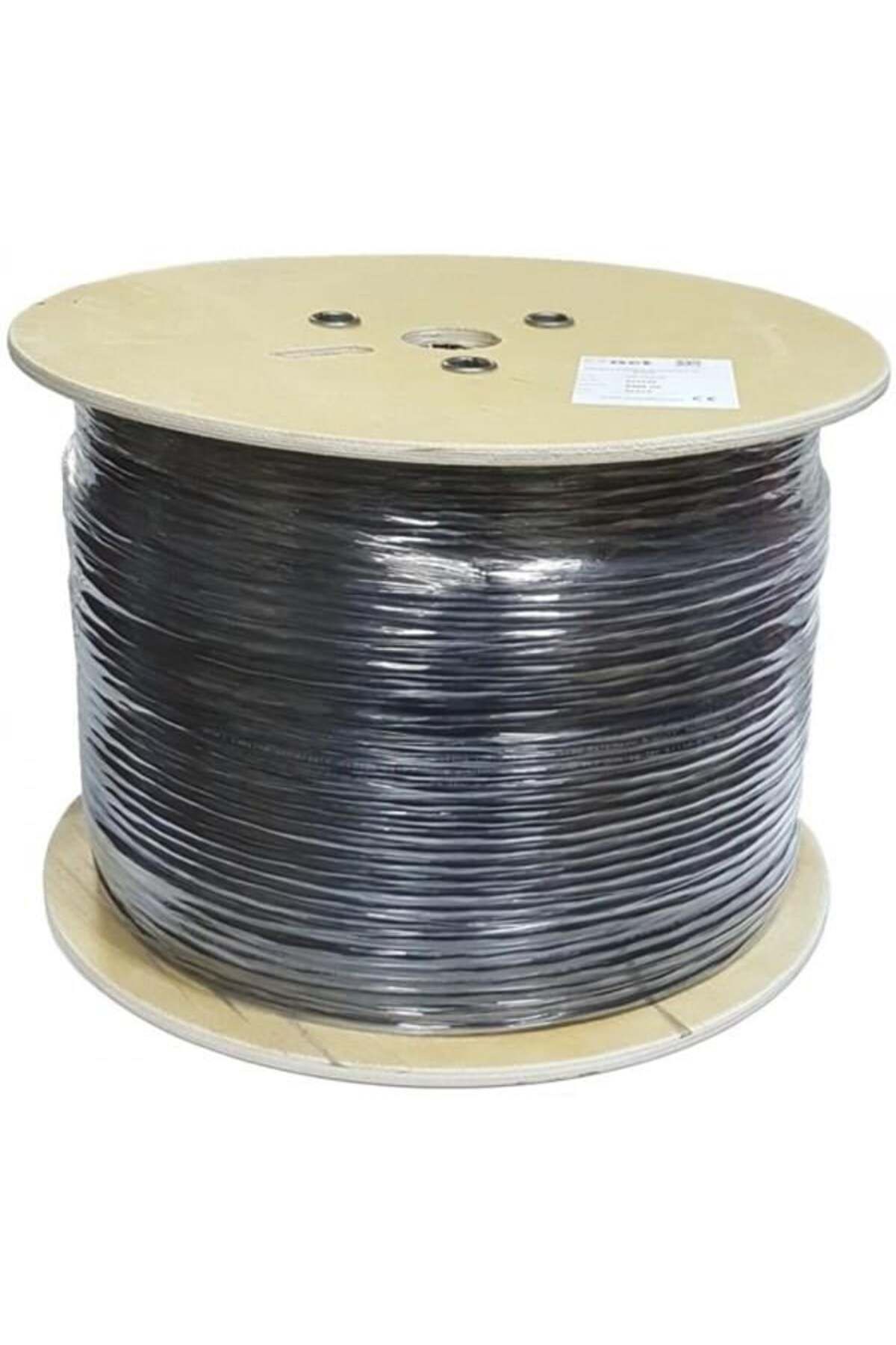 AGER CAT6 Utp 23AWG Siyah 500m Makara Saf Bakır Outdoor Kablo 0.55mm AC-600-5-OD