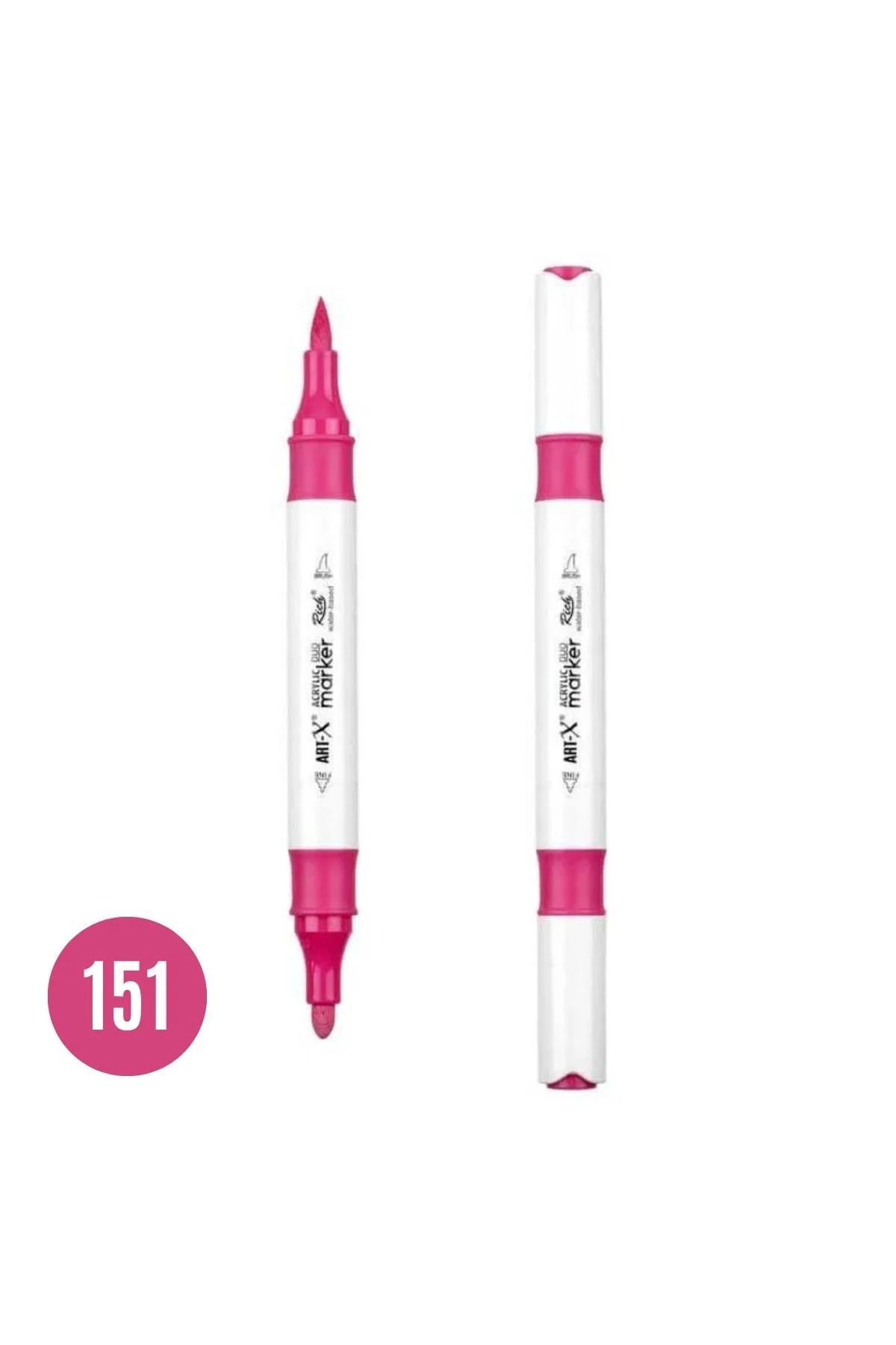 Art Tone ART-X Çift Fırça Uçlu Akrilik Bazlı Marker Kalem 151 Pembe