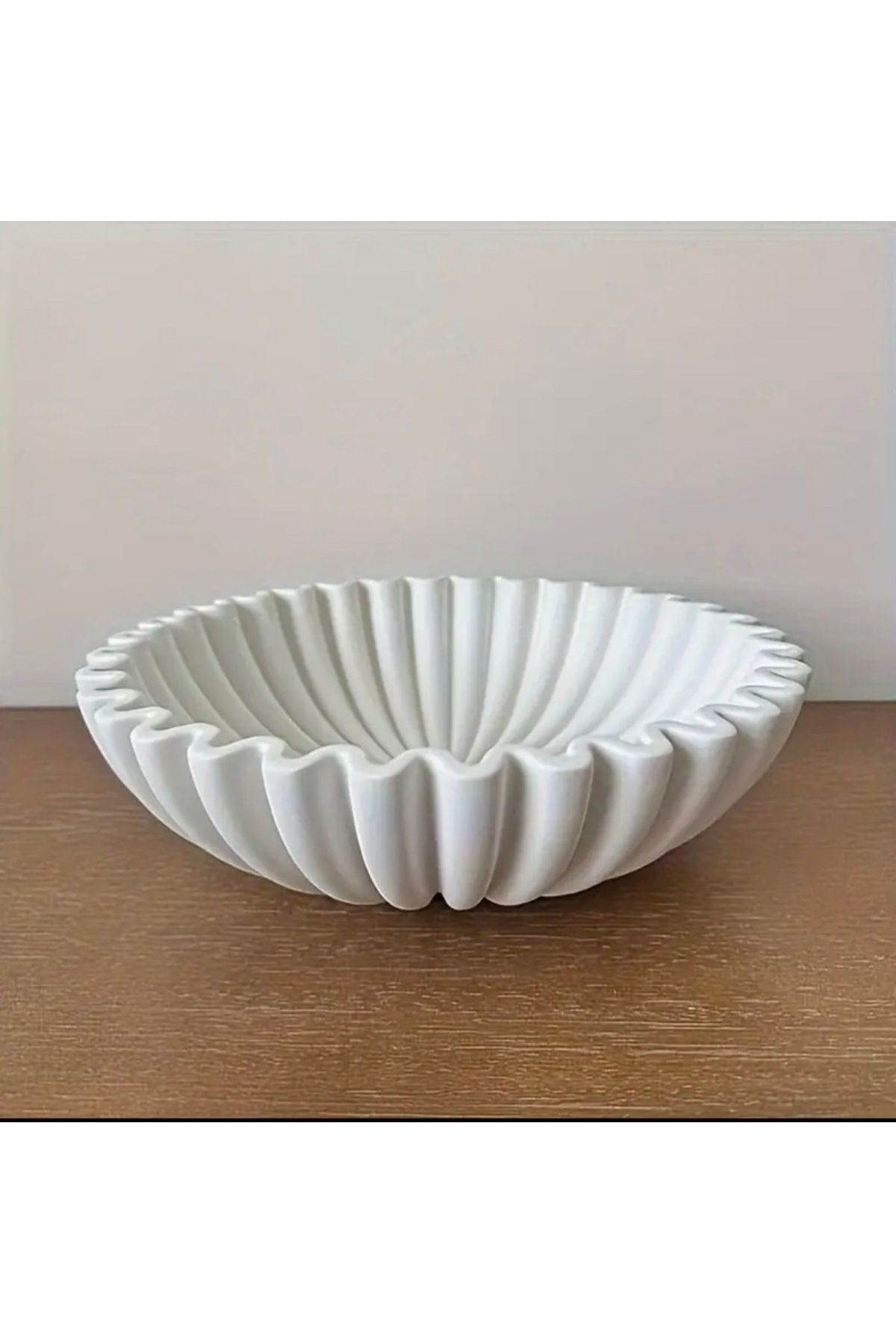 ÇAĞATÖLYE 1 Adet Dekoratif İskandinav Dalgalı Büyük Boy Obje Mum Takı Anahtarlık Sunum Tabağı Tepsi (15 cm)