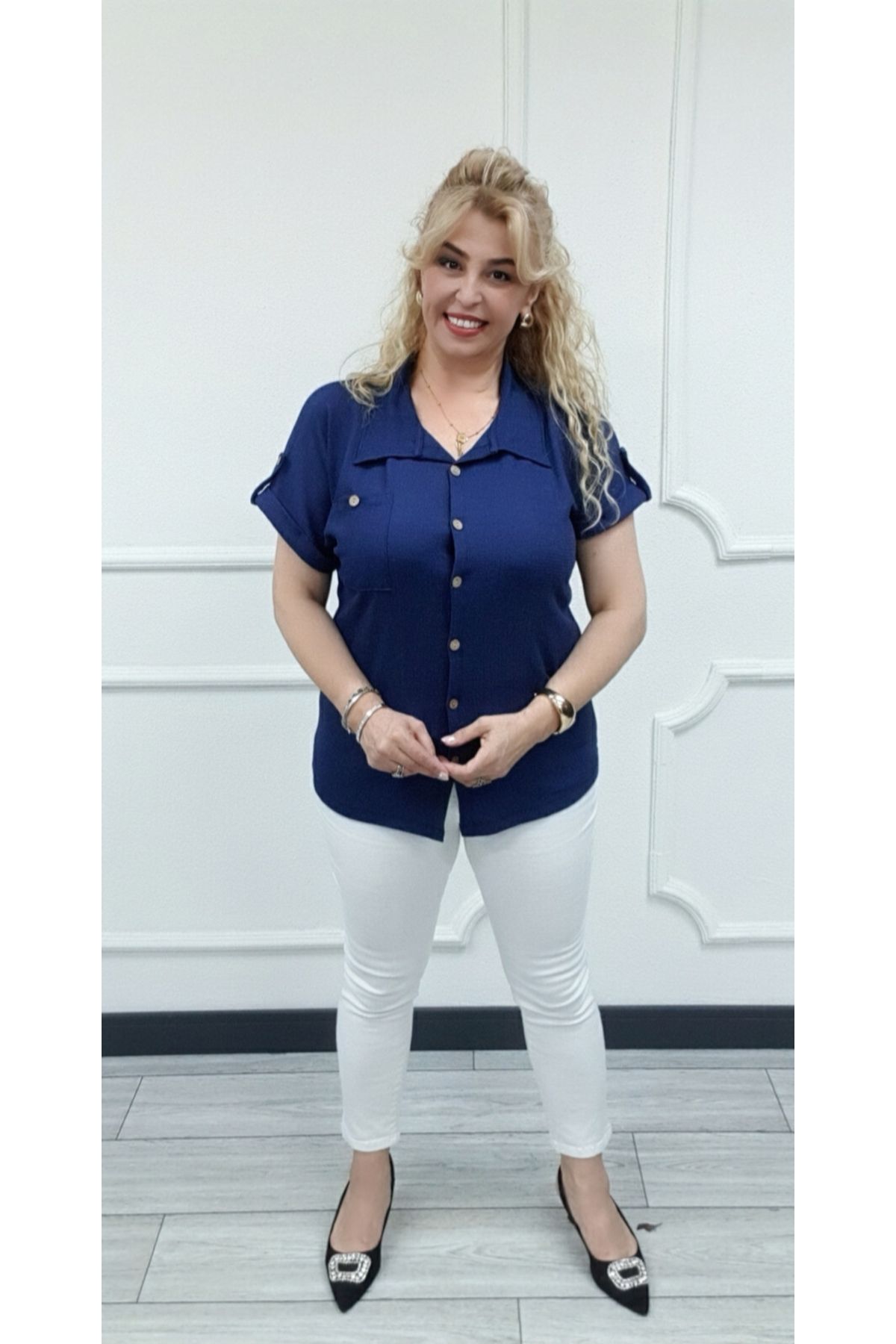 Esina Kadın Bürümcük Kumaş Gömlek