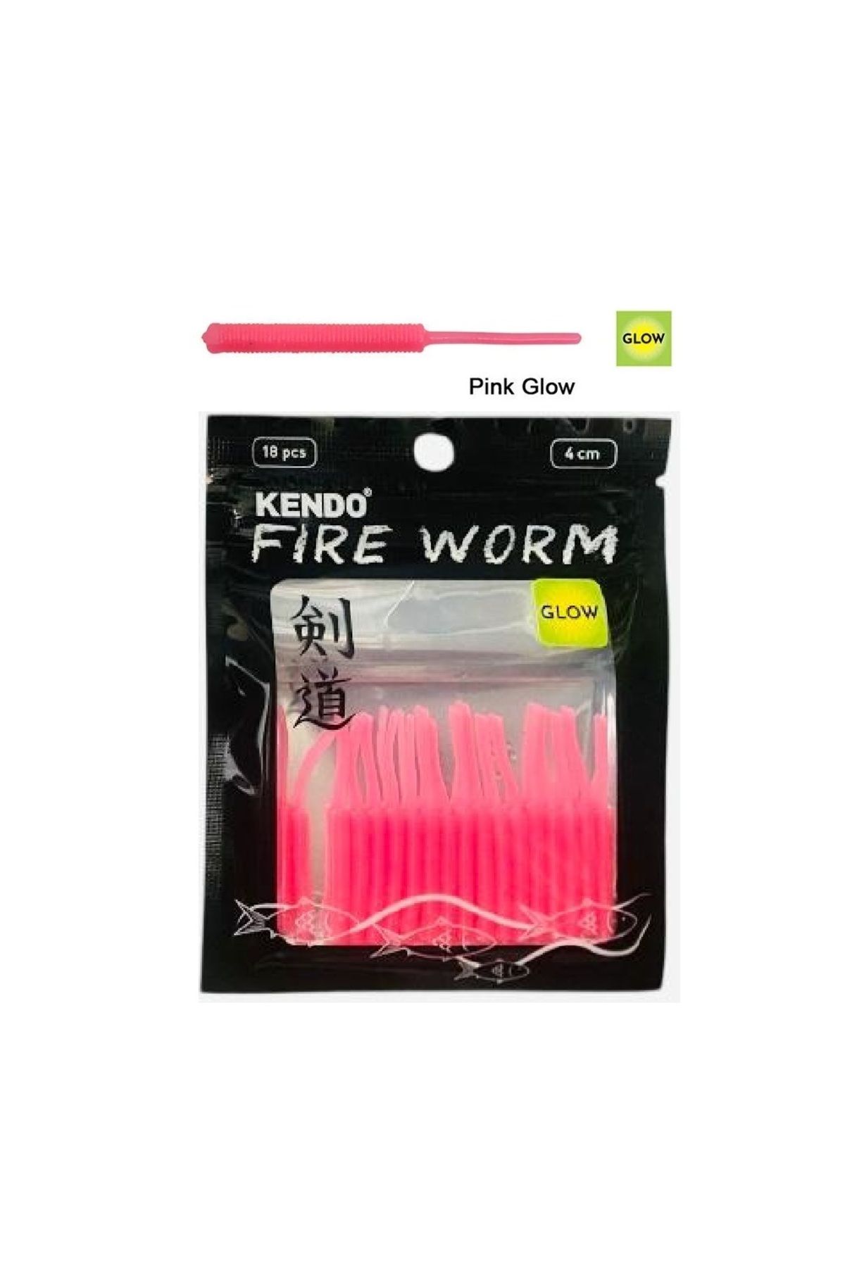 Kendo Fire Worm 5cm 18Adet Lrf Silikonu Yapay Yem Pink Glow