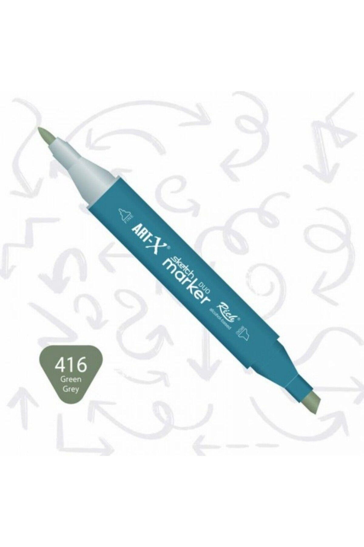 Art Tone ART-X Çift Uçlu Sketch Alkol Bazlı Marker Kalem 416 Green Grey