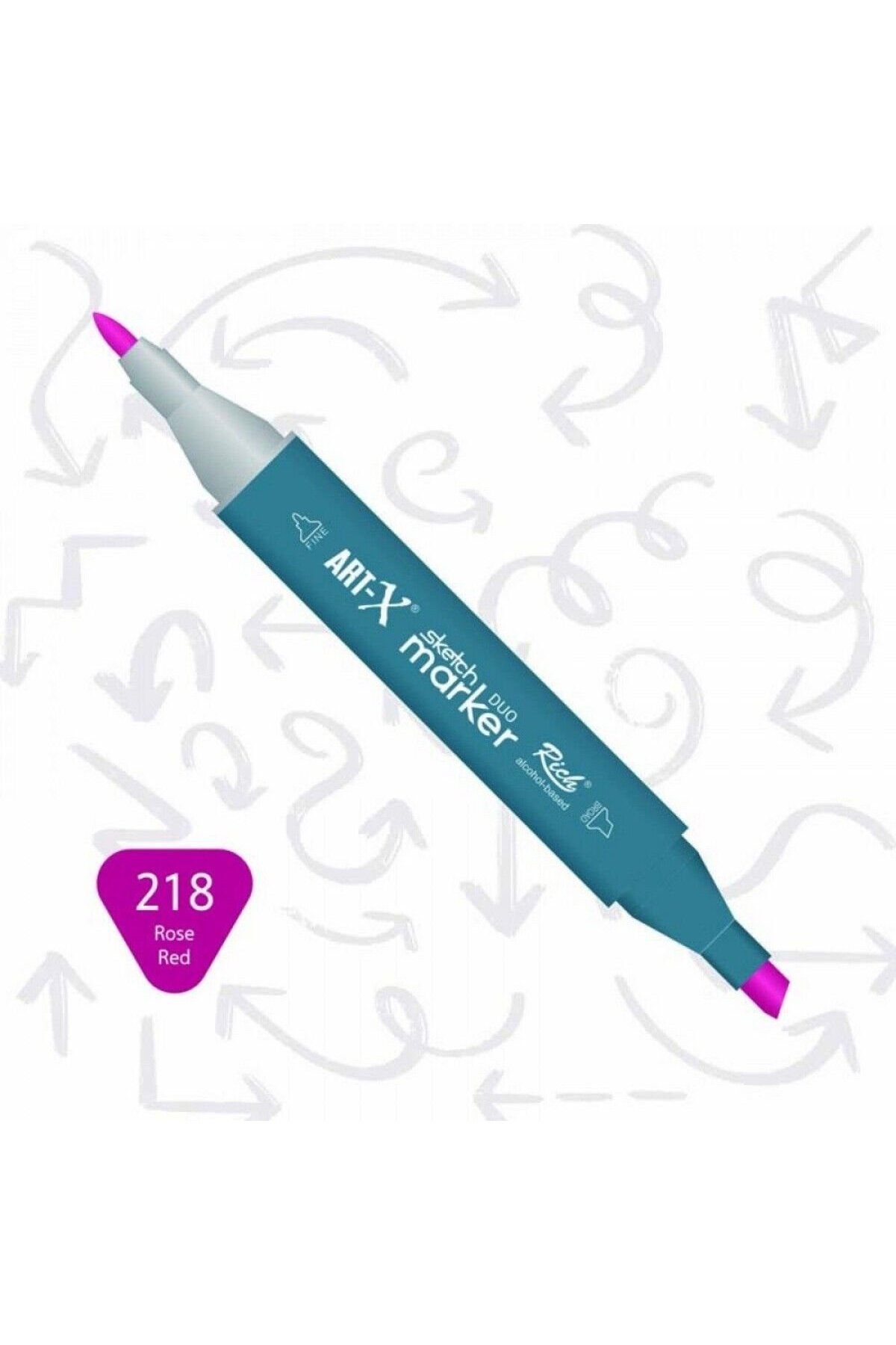 Art Tone ART-X Çift Uçlu Sketch Alkol Bazlı Marker Kalem 218 Rose Red