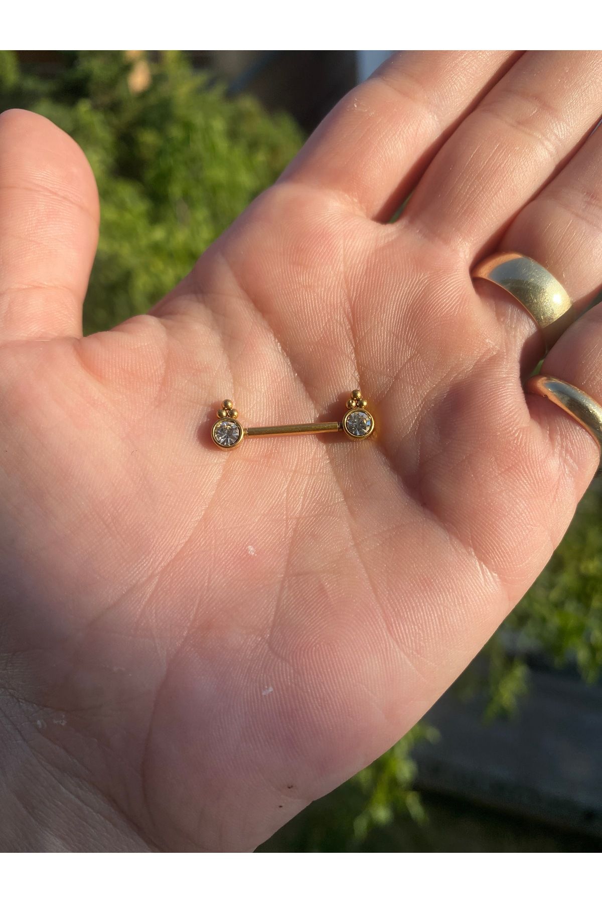 satirus Gold çelik nippele piercing