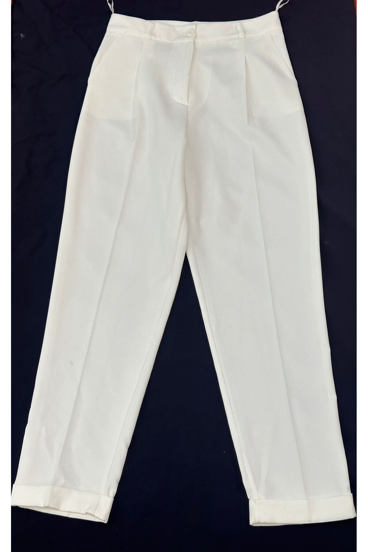 HANIMCA GİYİM PİLELİ DUBLE PAÇA HAVUÇ KESİM YAZLIK PANTALON