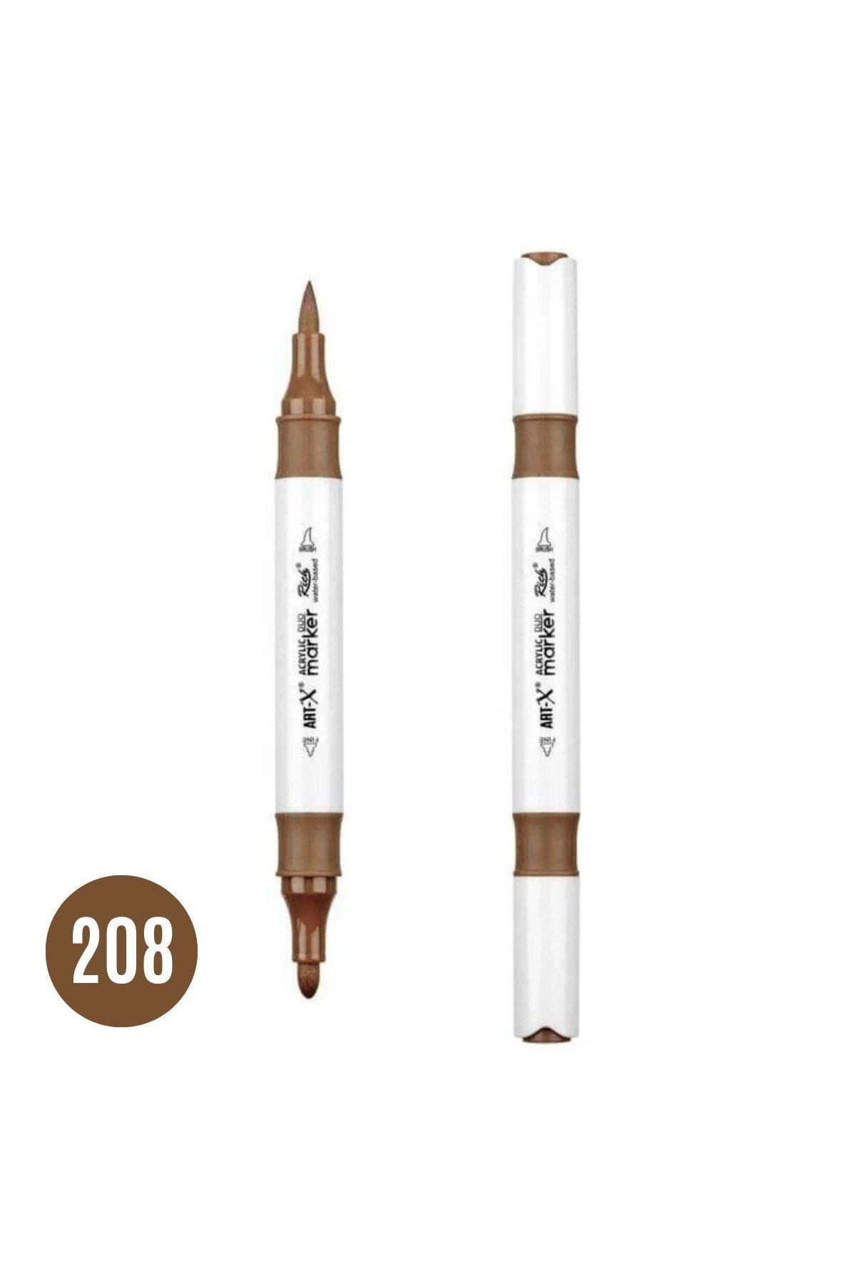 Art Tone ART-X Çift Fırça Uçlu Akrilik Bazlı Marker Kalem 208 Kahverengi