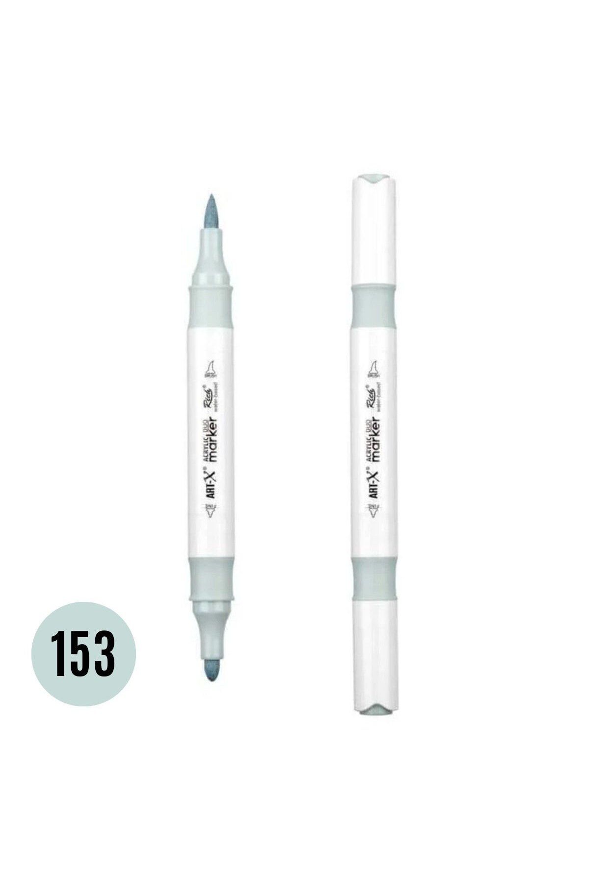 Art Tone ART-X Çift Fırça Uçlu Akrilik Bazlı Marker Kalem 153 Gri Mavi