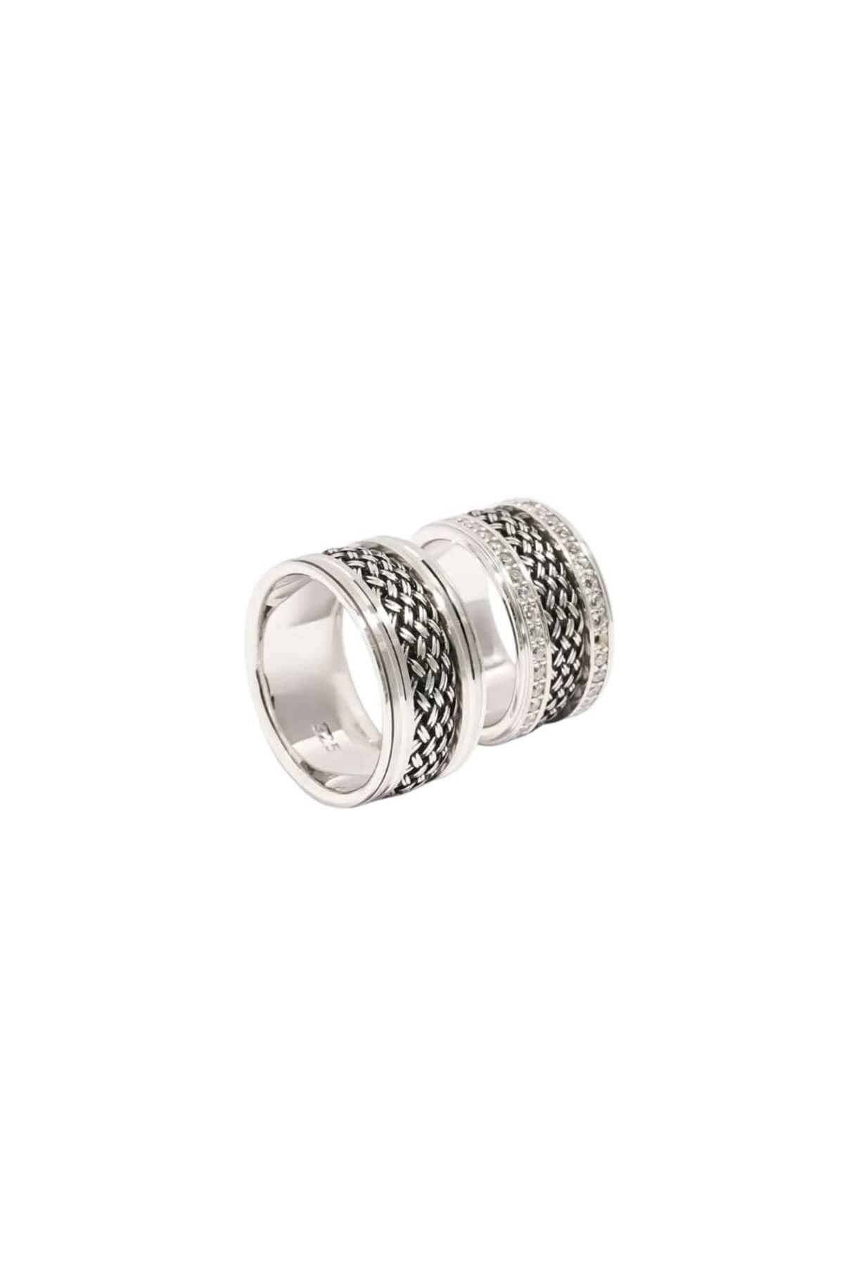 Sunset Jewelery Hasır Doku Gümüş Alyans