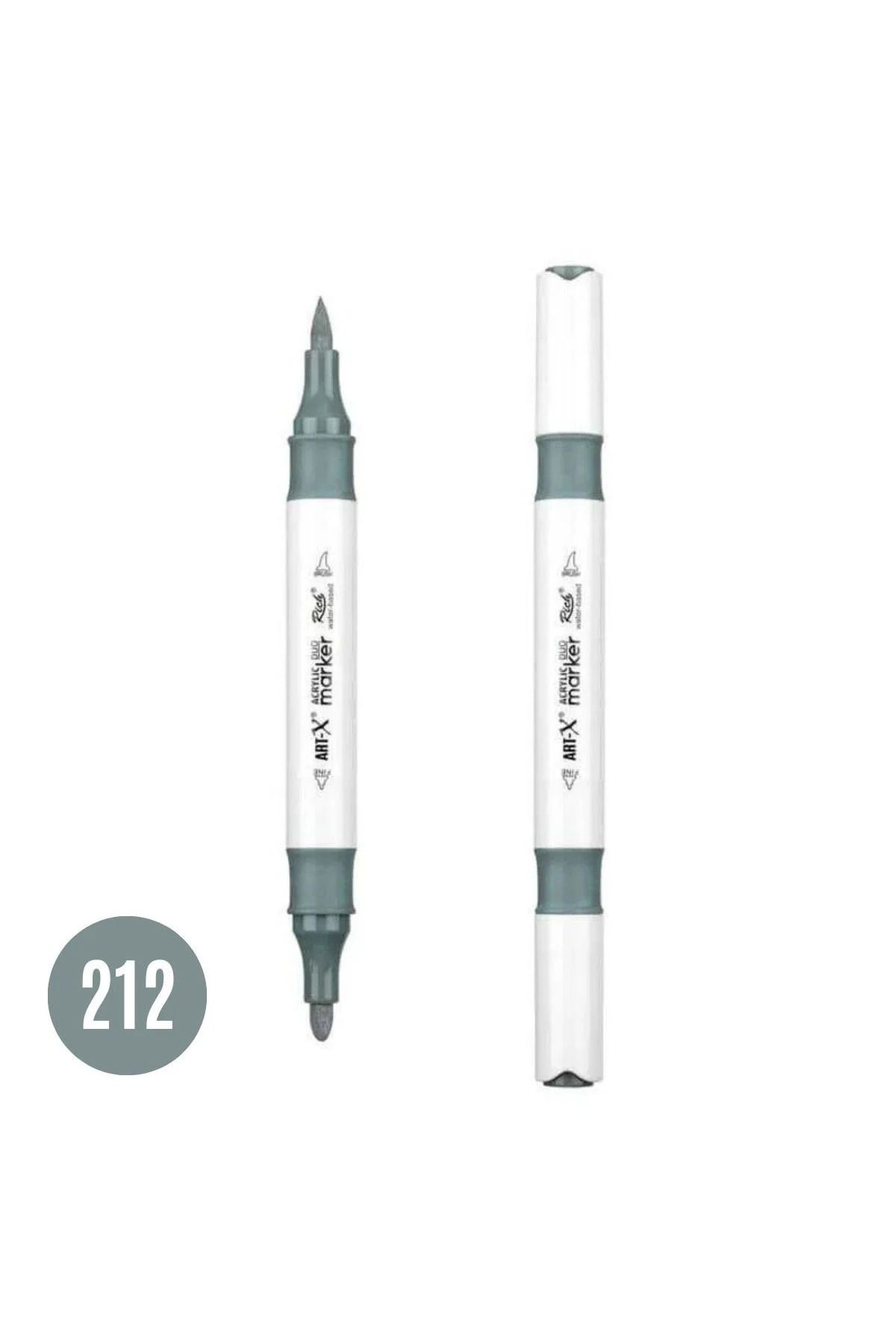 Art Tone ART-X Çift Fırça Uçlu Akrilik Bazlı Marker Kalem 212 Gri