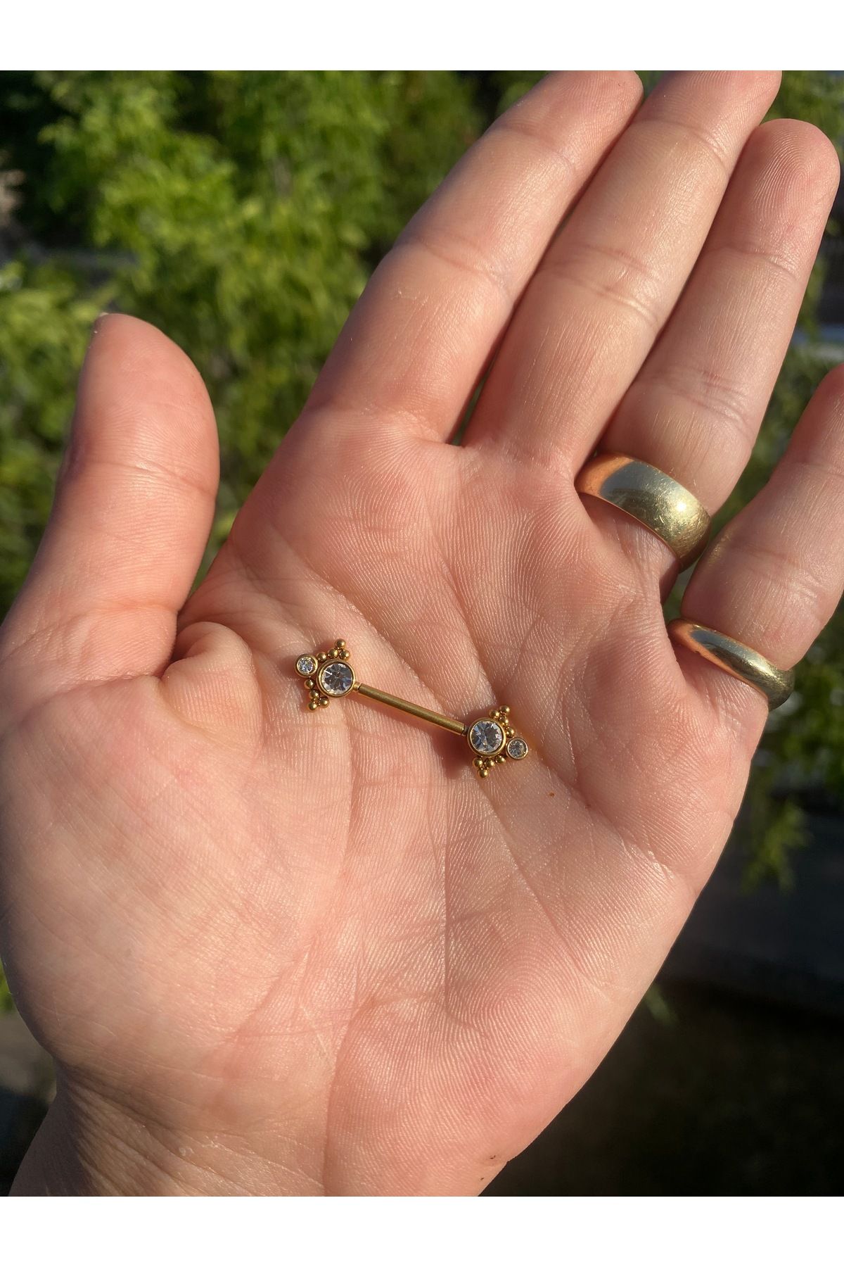 satirus Gold çelik nippele piercing