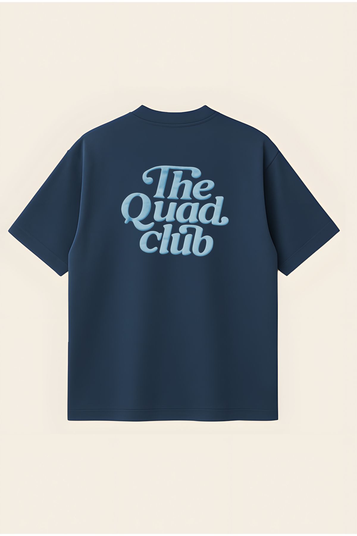Moon Dancer Quad Clup Unisex %100 Organik Pamuklu Kalın Dokulu Oversize Bisiklet Yakalı T-shirt