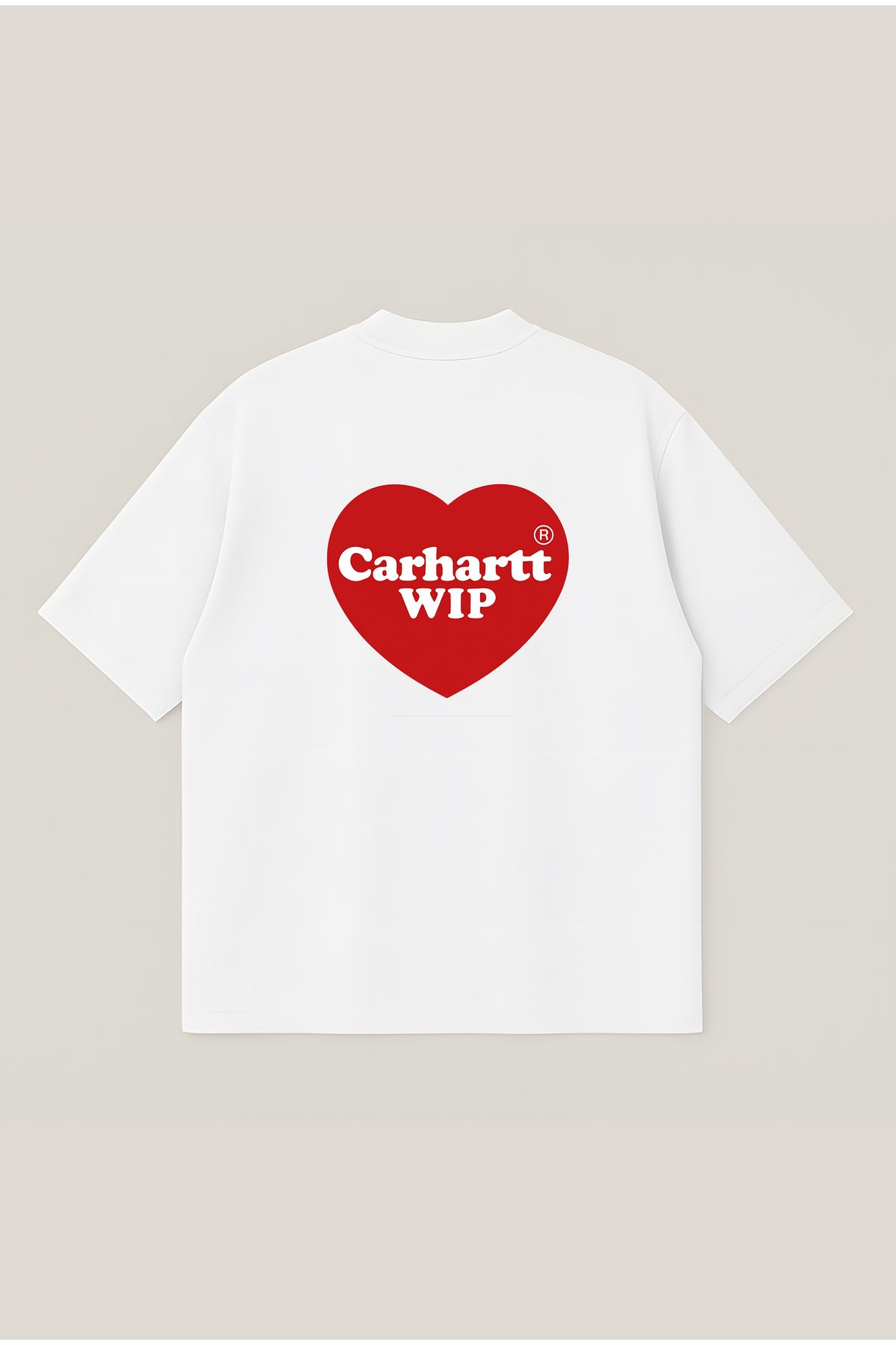 Moon Dancer Carhartt Unisex %100 Organik Pamuklu Kalın Dokulu Oversize Bisiklet Yakalı T-shirt