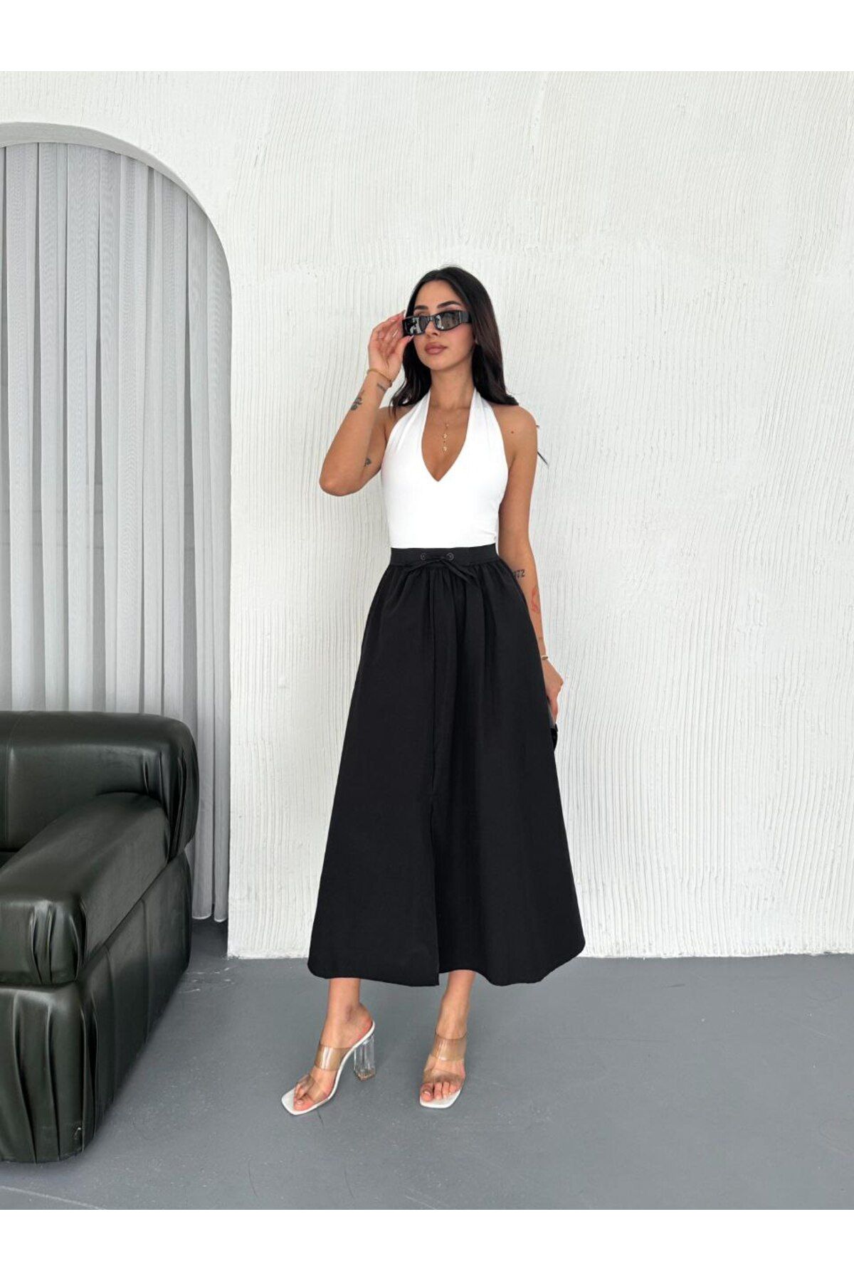 Elegant Kuş Gözlü Papırtaç Etek