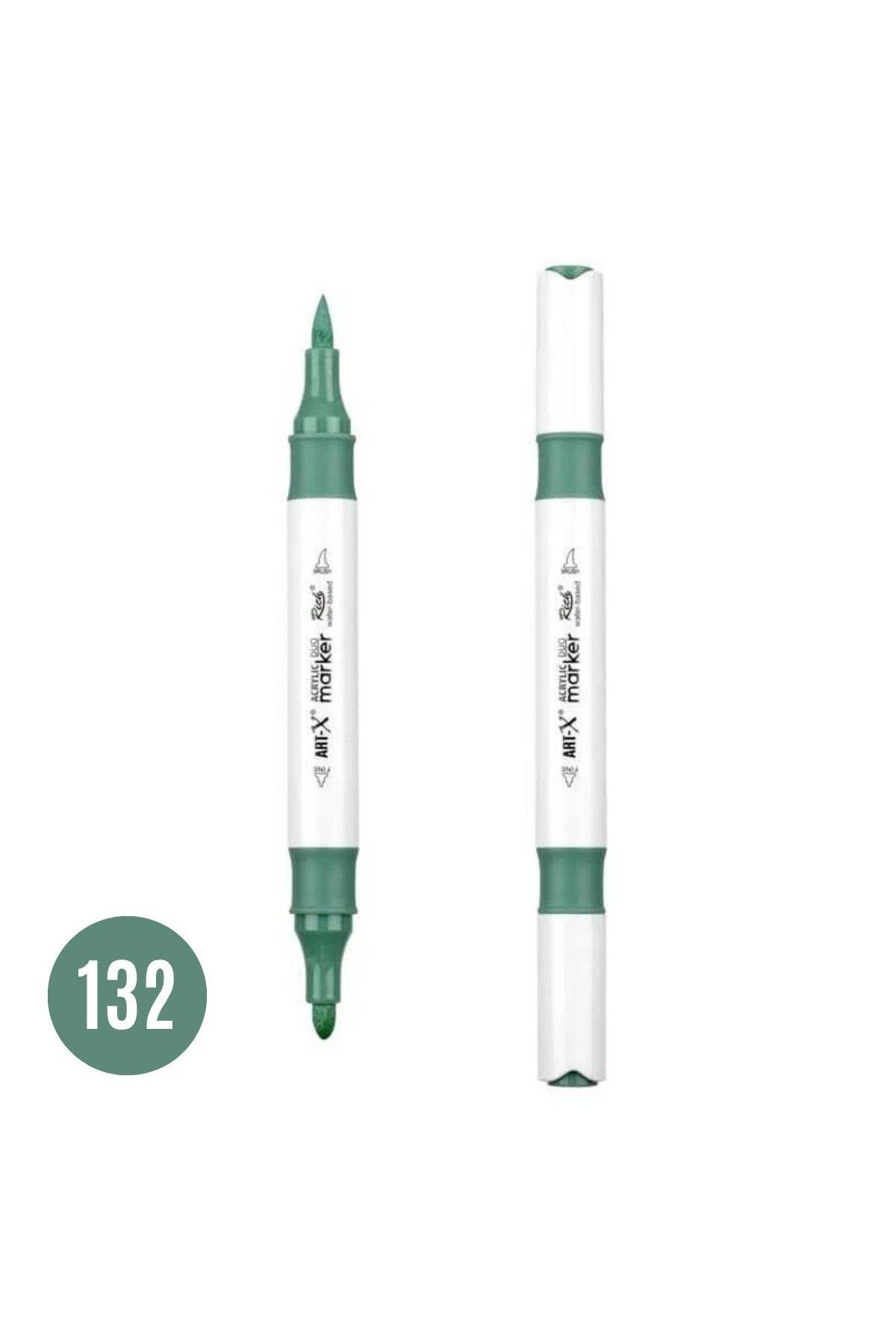 Art Tone ART-X Çift Fırça Uçlu Akrilik Bazlı Marker Kalem 132 Açık Zümrüt