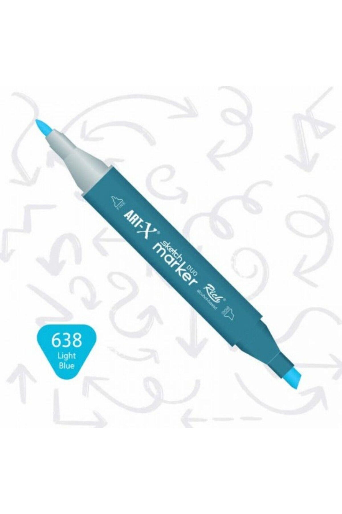 Art Tone ART-X Çift Uçlu Sketch Alkol Bazlı Marker Kalem 638 Light Blue