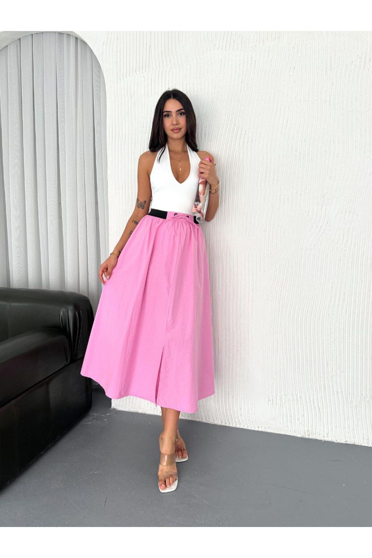 Elegant Kuş Gözlü Papırtaç Etek
