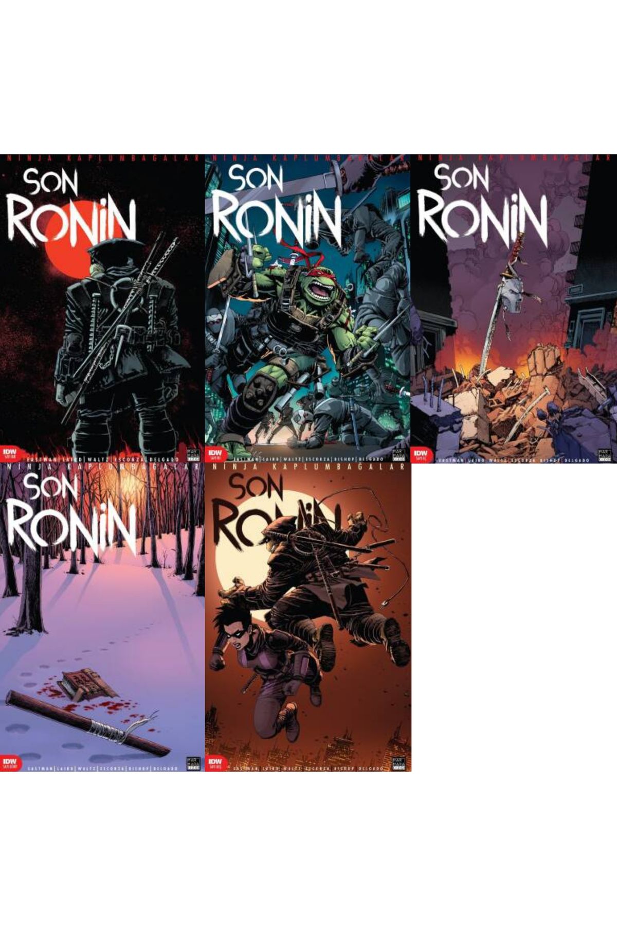 Marmara Çizgi Yayınları Ninja Kaplumbağalar Son Ronin 1-2-3-4-5. Ciltler Çizgi Roman Seti
