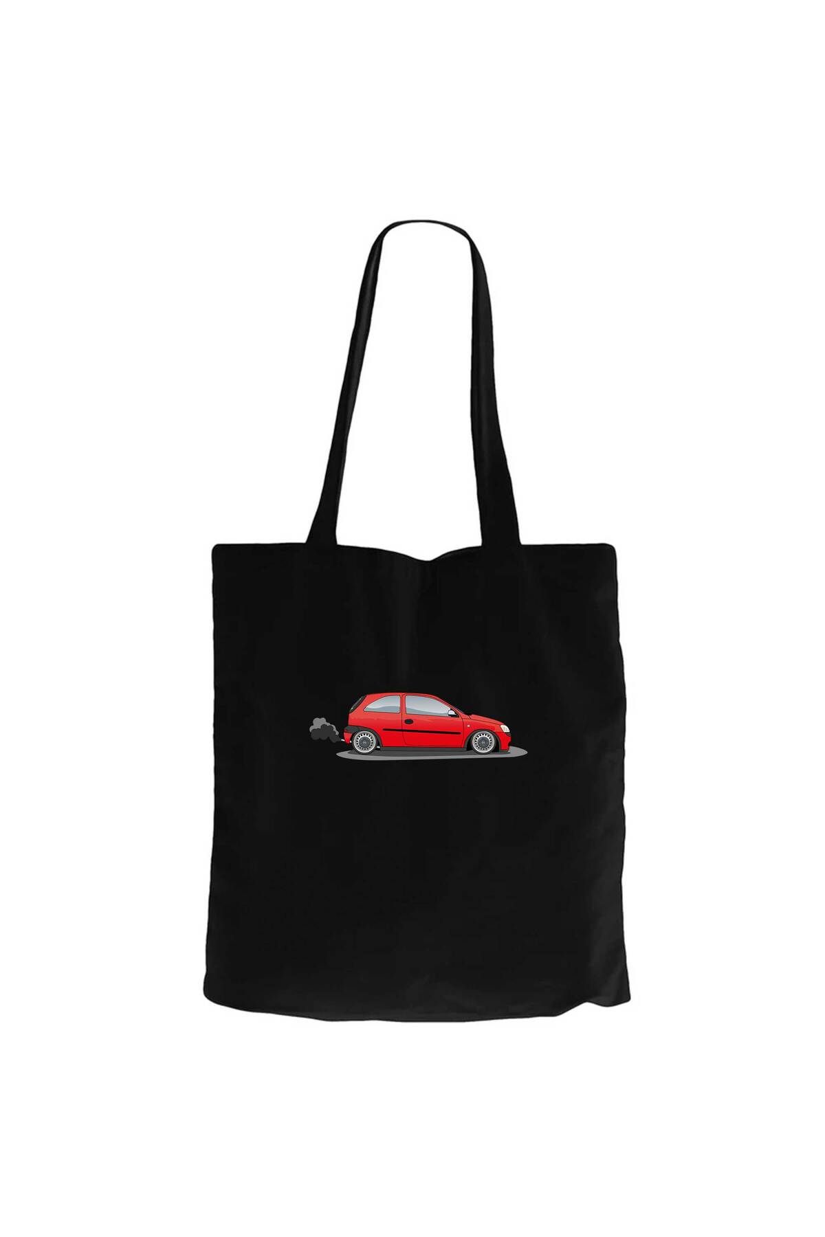 Z zepplin Opel Corsa Red Siyah Kanvas Bez Çanta