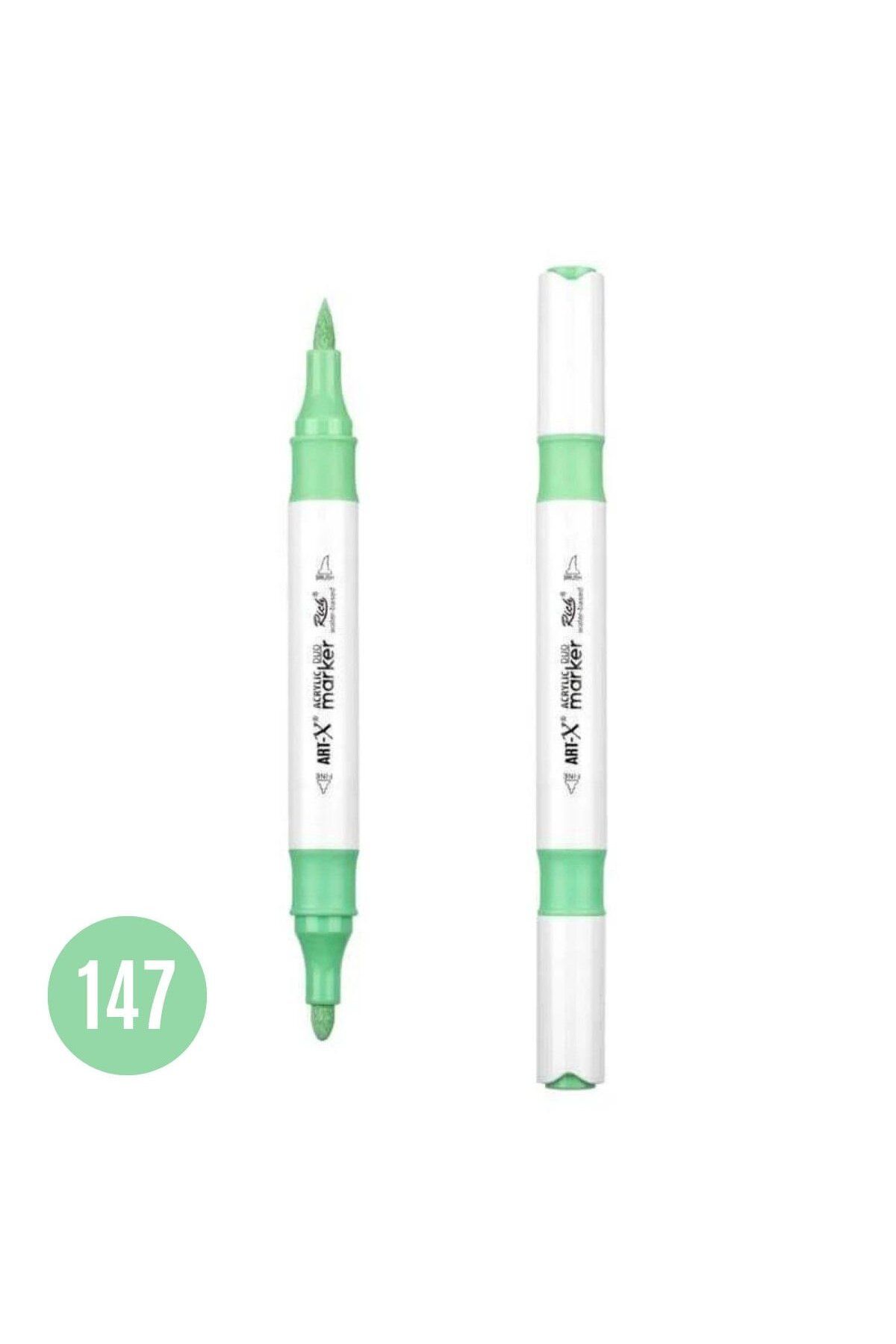 Art Tone ART-X Çift Fırça Uçlu Akrilik Bazlı Marker Kalem 147 Açık Nane Yeşili