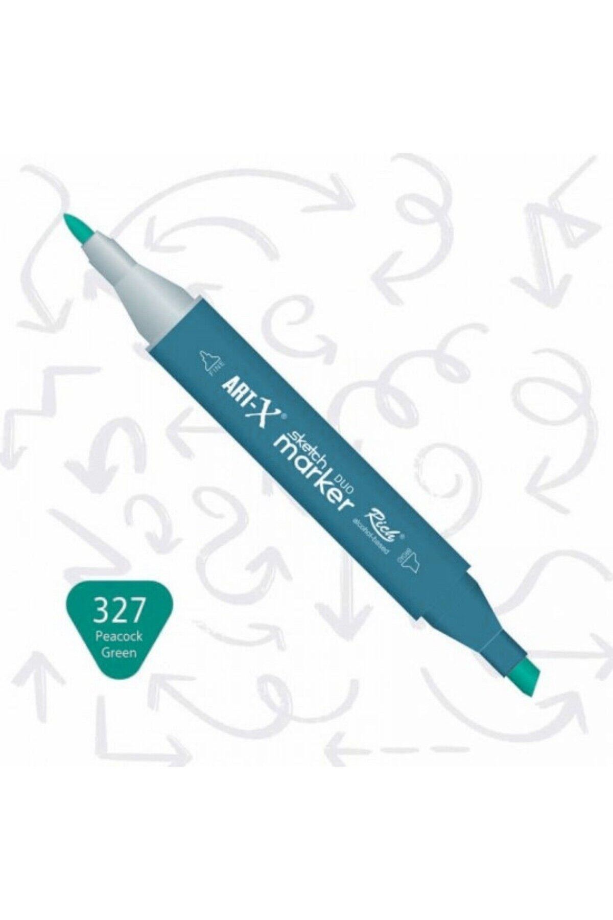 Art Tone ART-X Çift Uçlu Sketch Alkol Bazlı Marker Kalem 327 Peacock Green