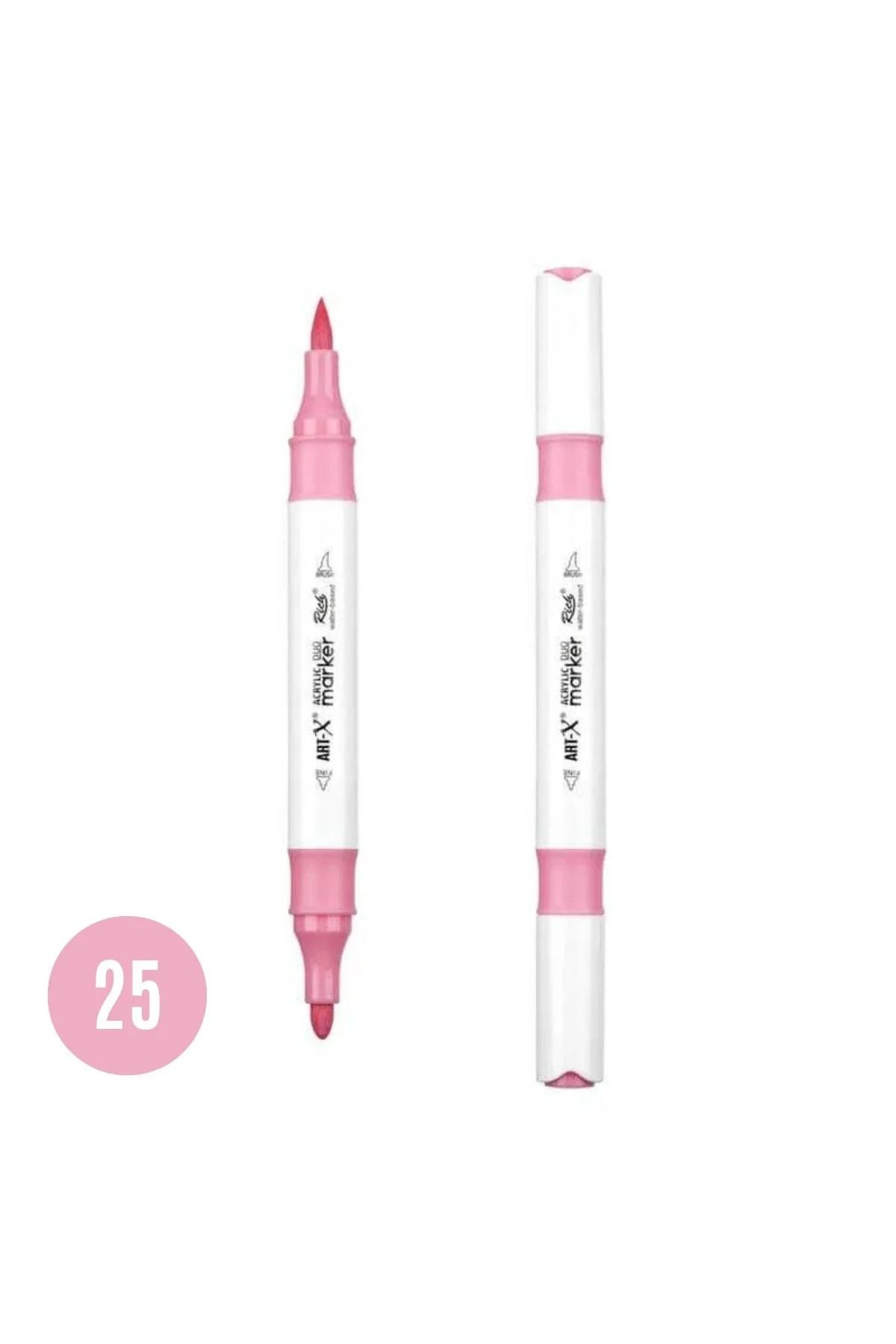 Art Tone ART-X Çift Fırça Uçlu Akrilik Bazlı Marker Kalem 25 Pastel Pembe